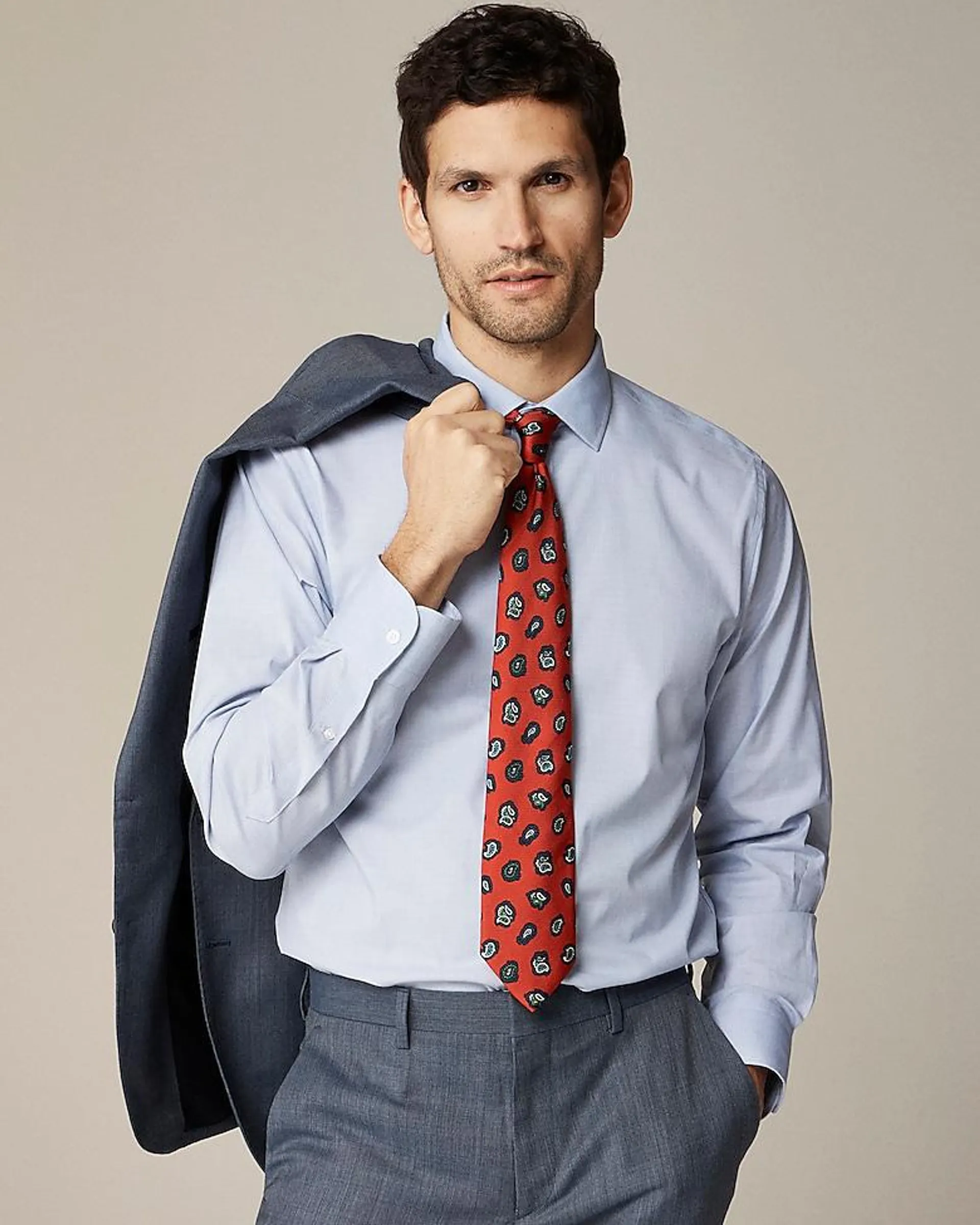 Bowery wrinkle-free dress shirt with spread collar