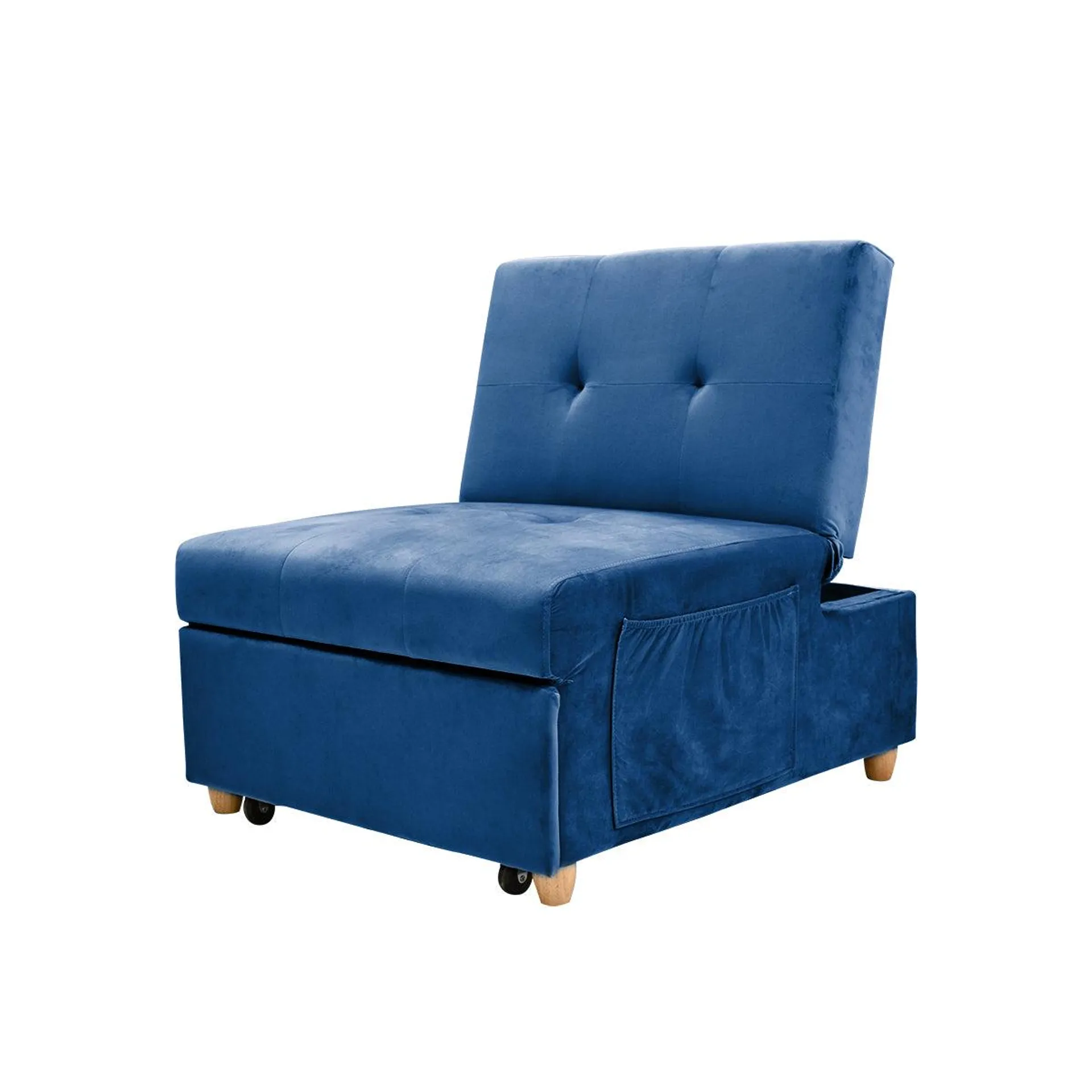 Sofa Cama Individual Maine - Velvet Blue