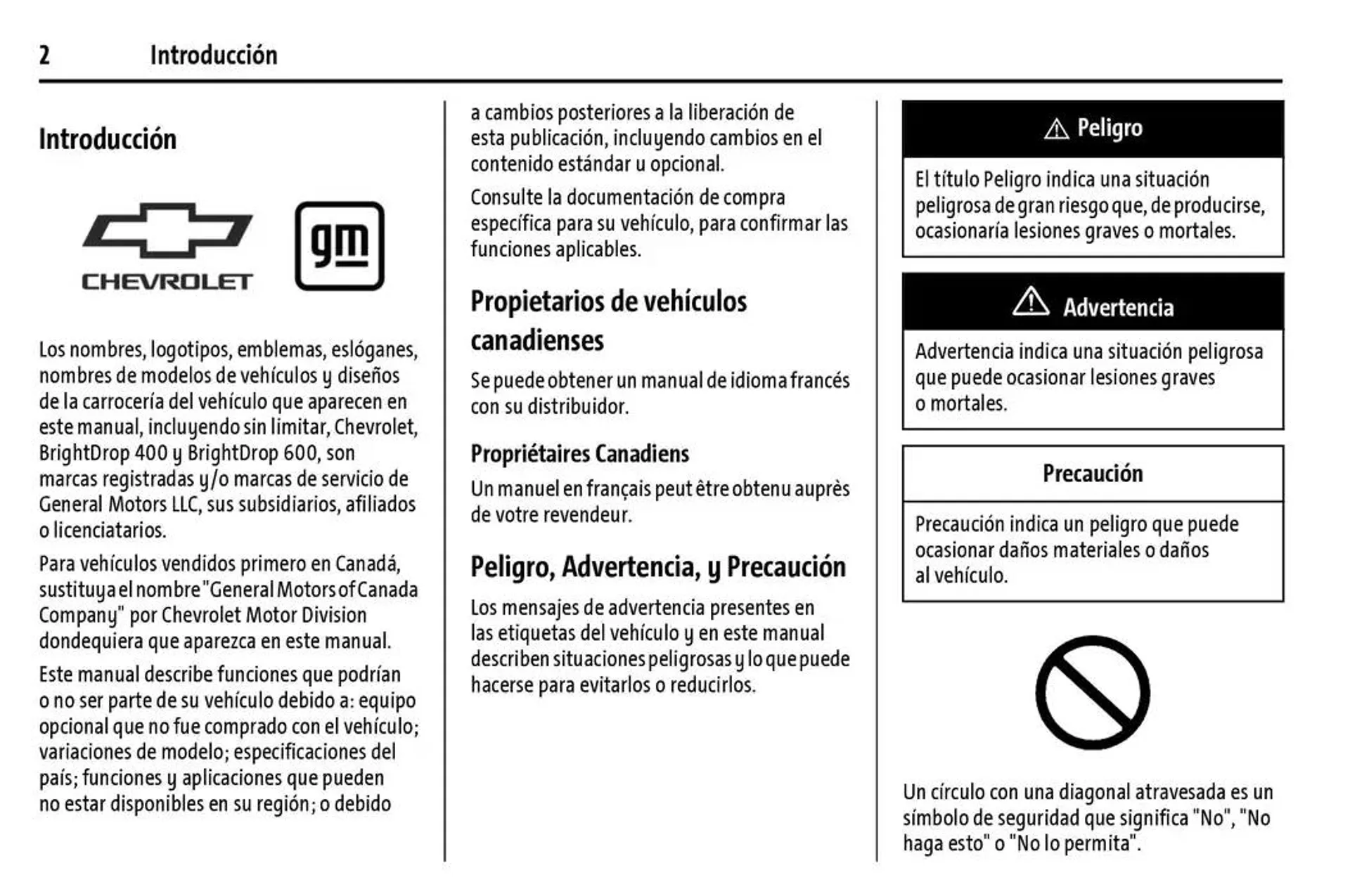 Catálogo de BrightDrop 400 Y BrightDrop 600 Manual del propietario 22 de enero al 31 de diciembre 2025 - Pagina 3