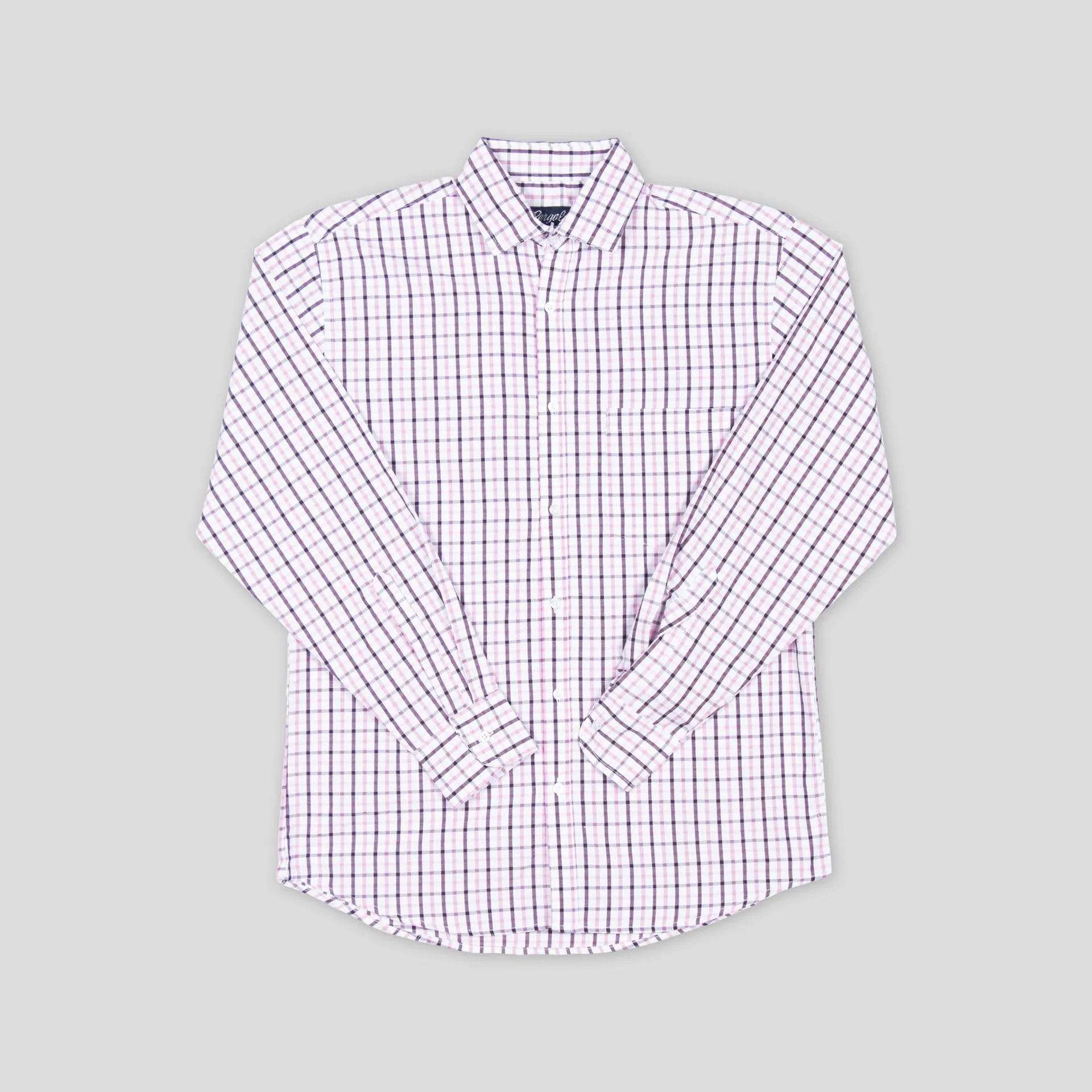 Camisa Casual Ml Cuadro Grande