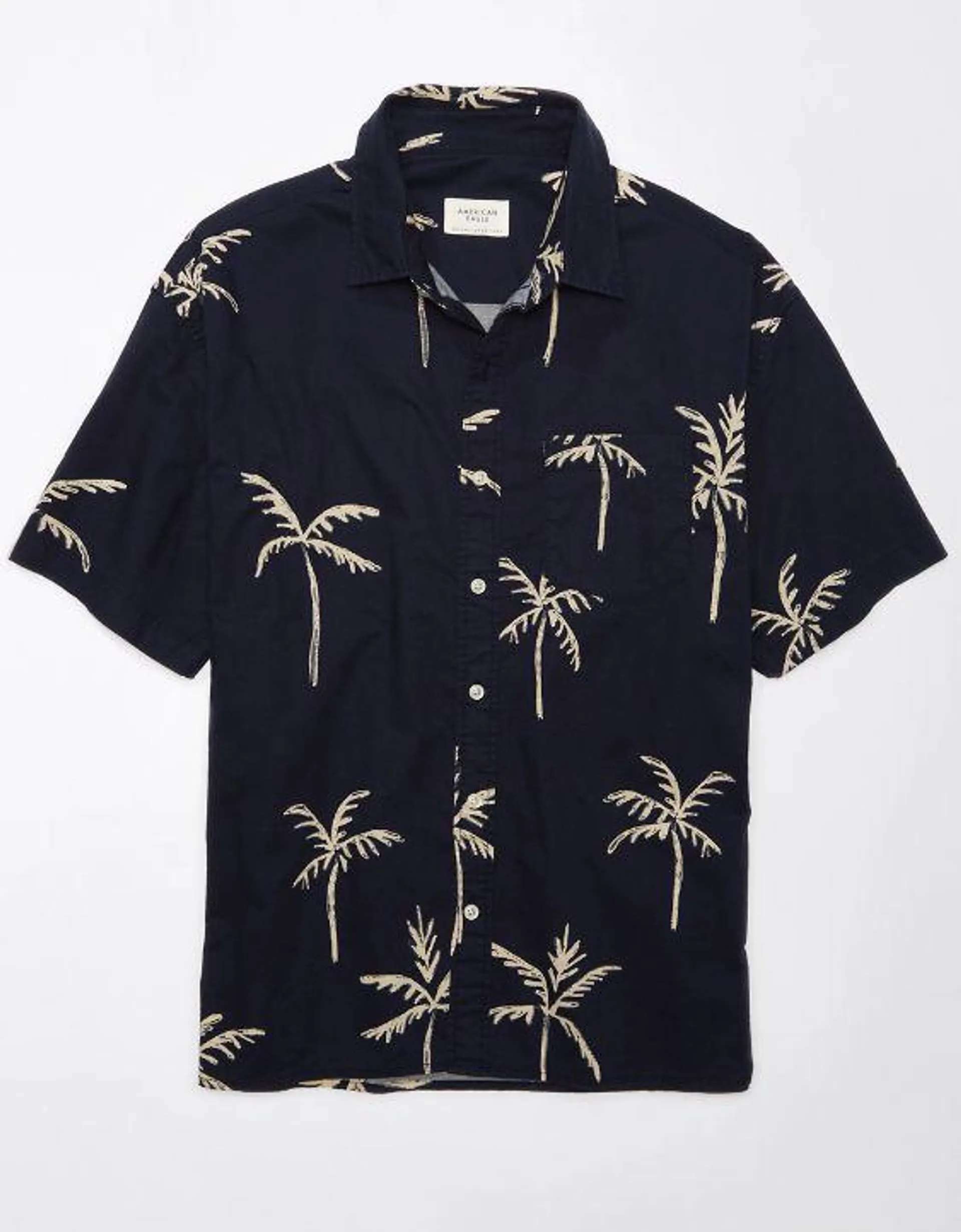 AE Camisa Estampada con Botones para la Piscina