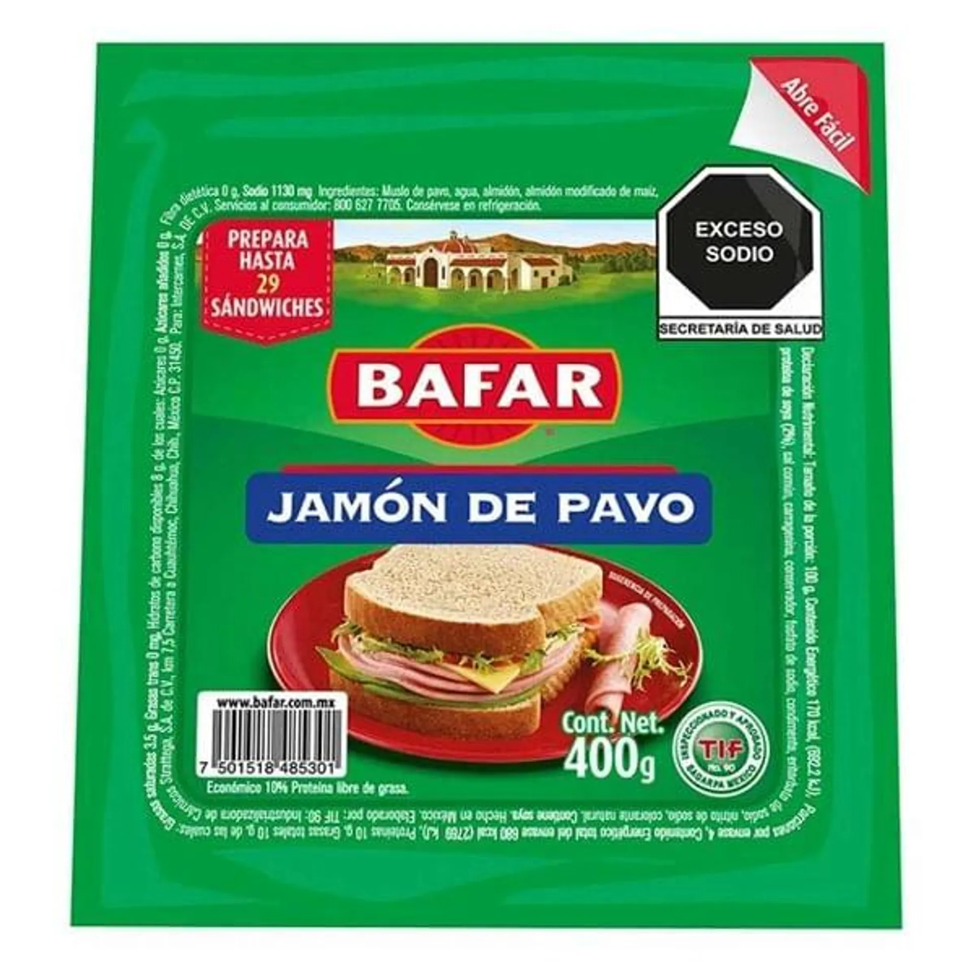 Jamón Bafar de pavo 400 g