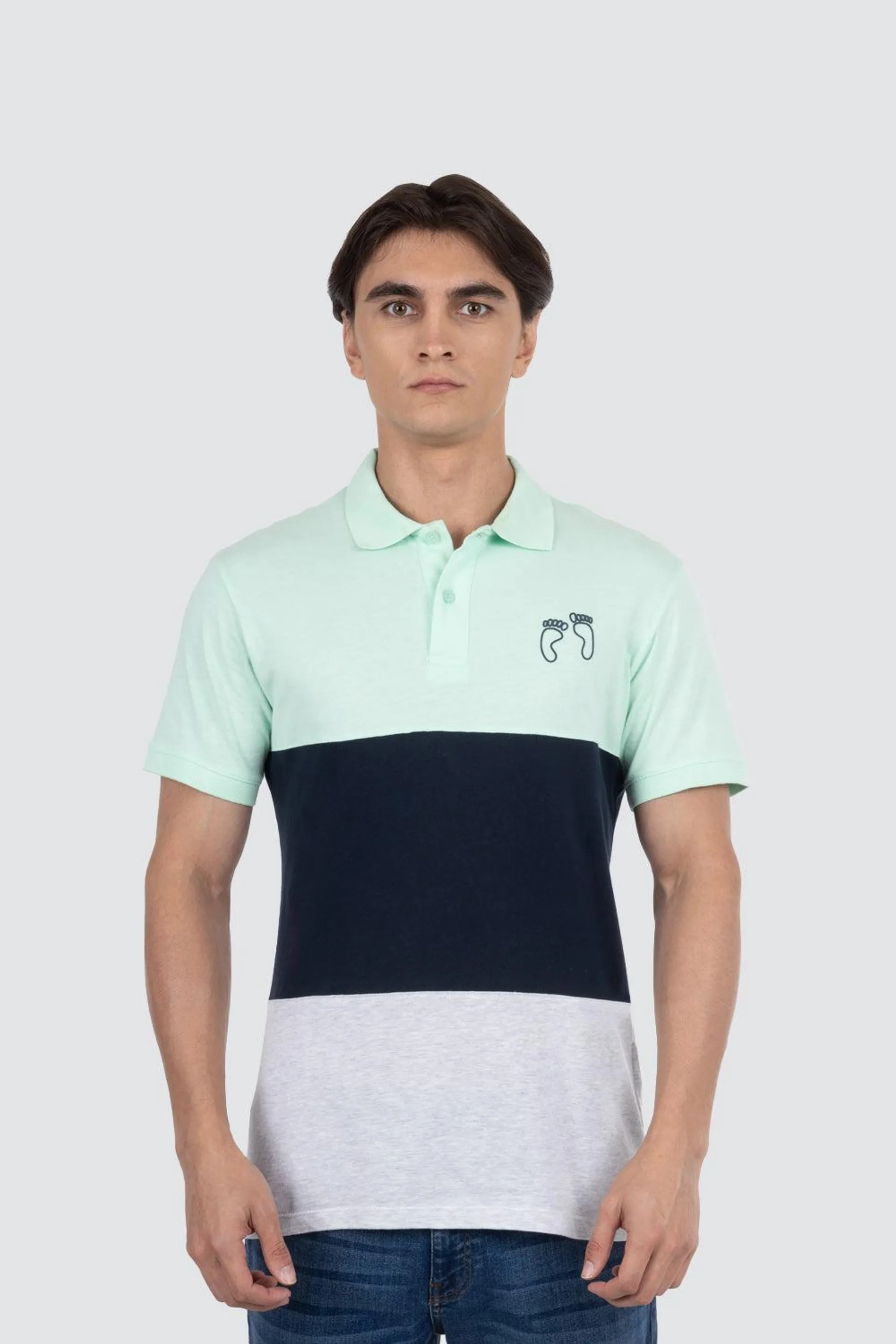 Polo chifón tricolor