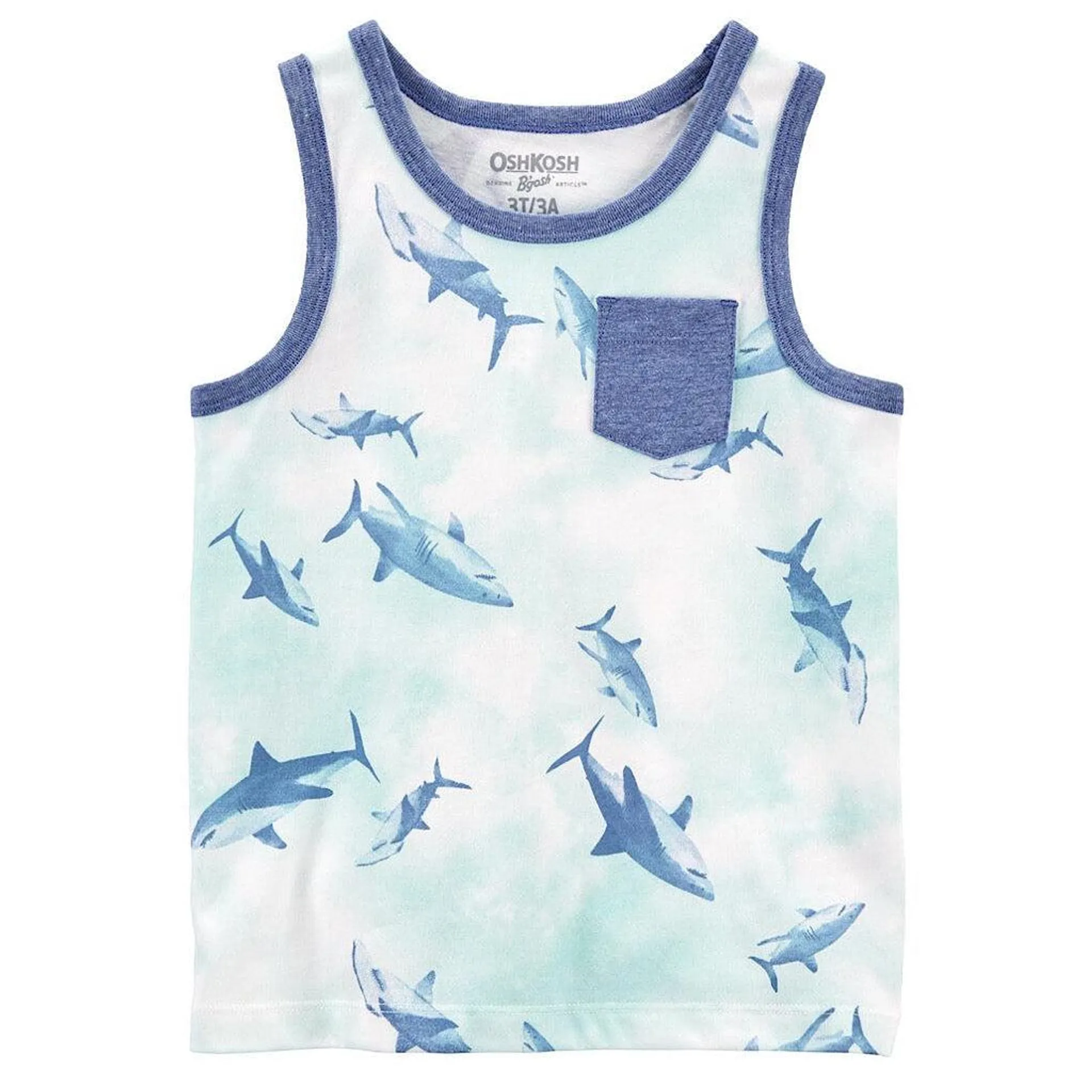 Camiseta sin mangas con tiburones Oshkosh para niño