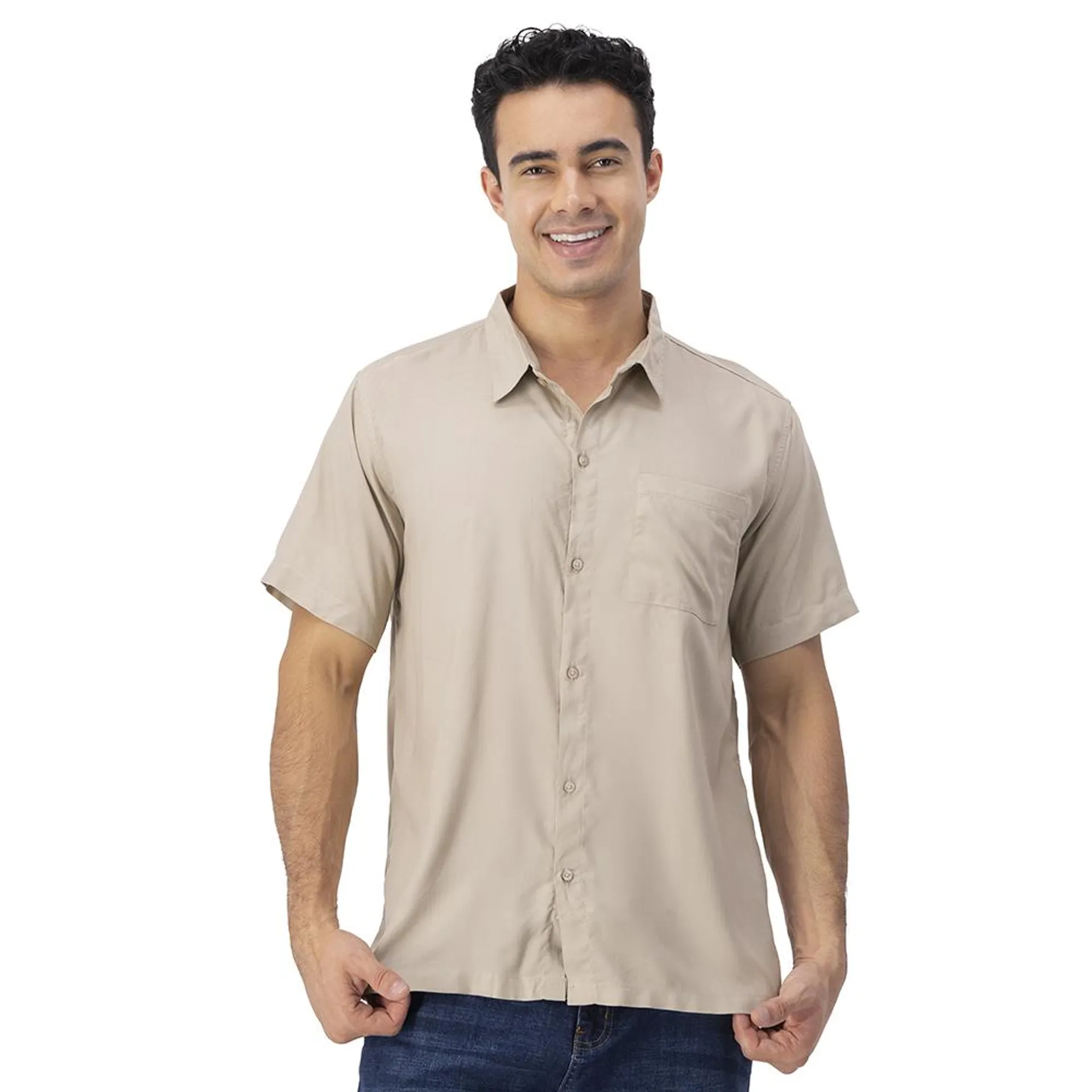 Camisa Hummo Hombre Con Botones Frontales Al Tono