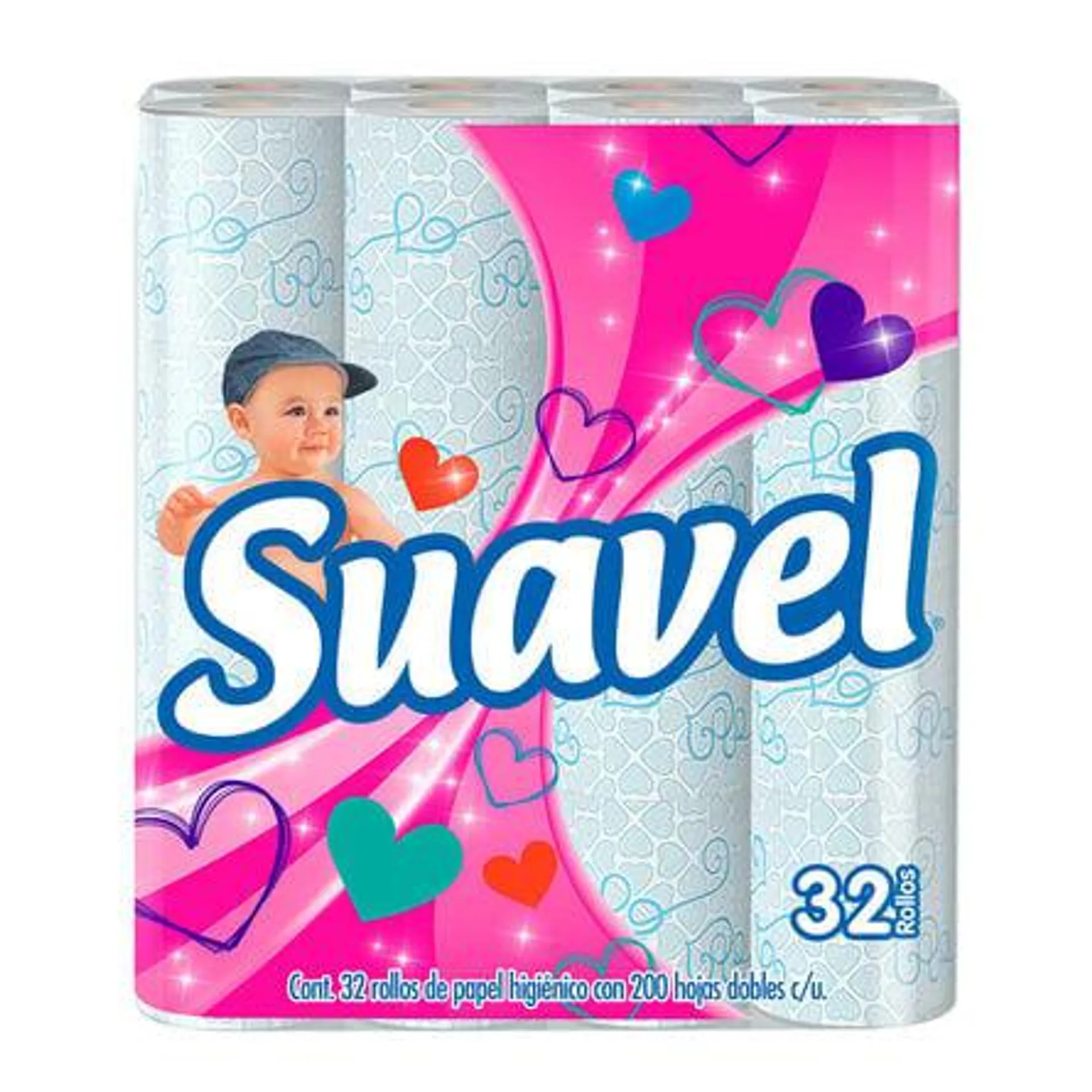 Papel Higiénico Suavel 32 Rollos 200 Hojas Dobles