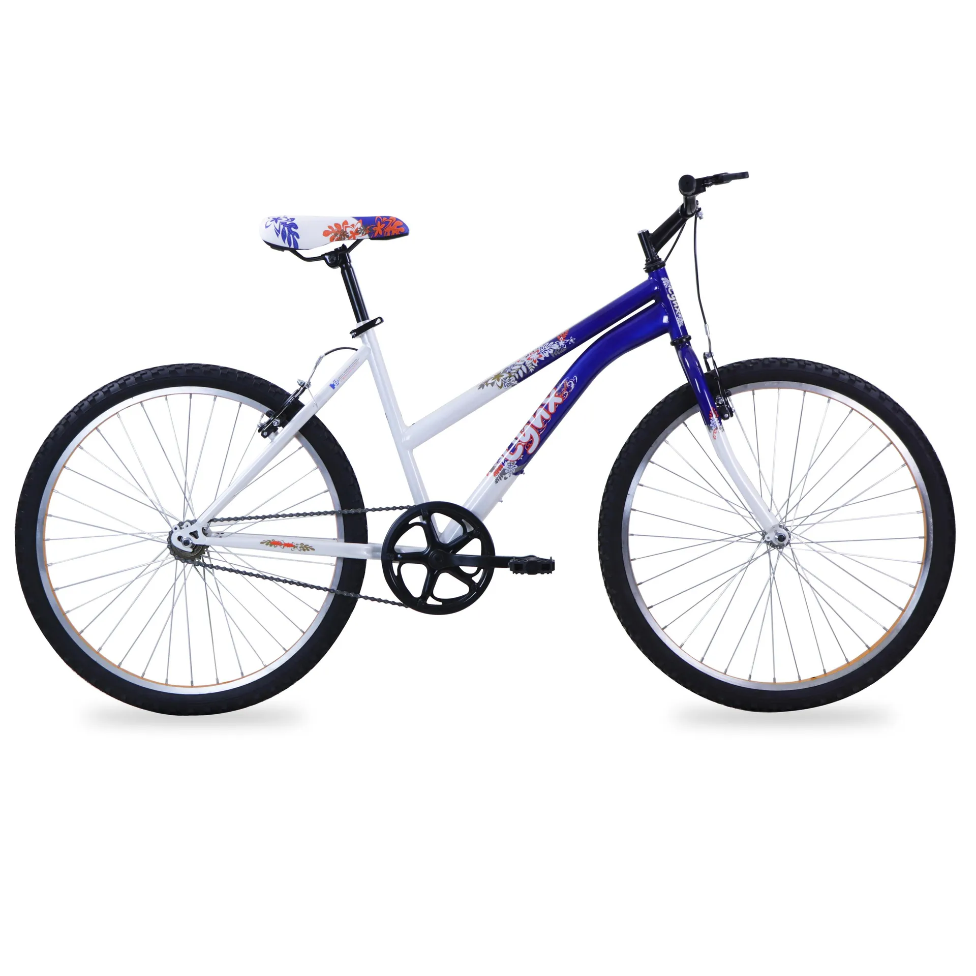 Bicicleta LYNX Montaña R26 1V. Mujer Frenos ”V” Acero Azul Oscuro/Blanco Talla:UN