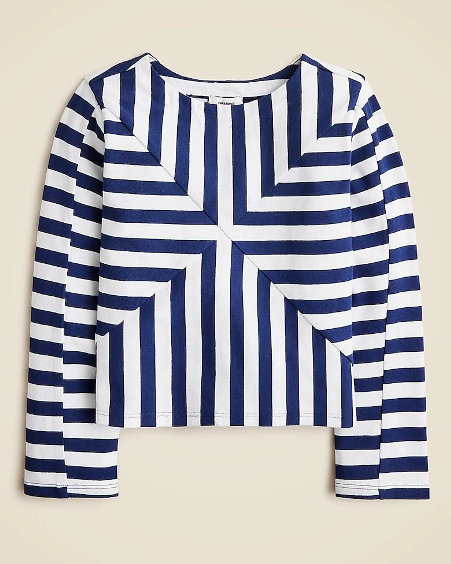 Christopher John Rogers X Crewcuts girls' boatneck T-shirt in stripe