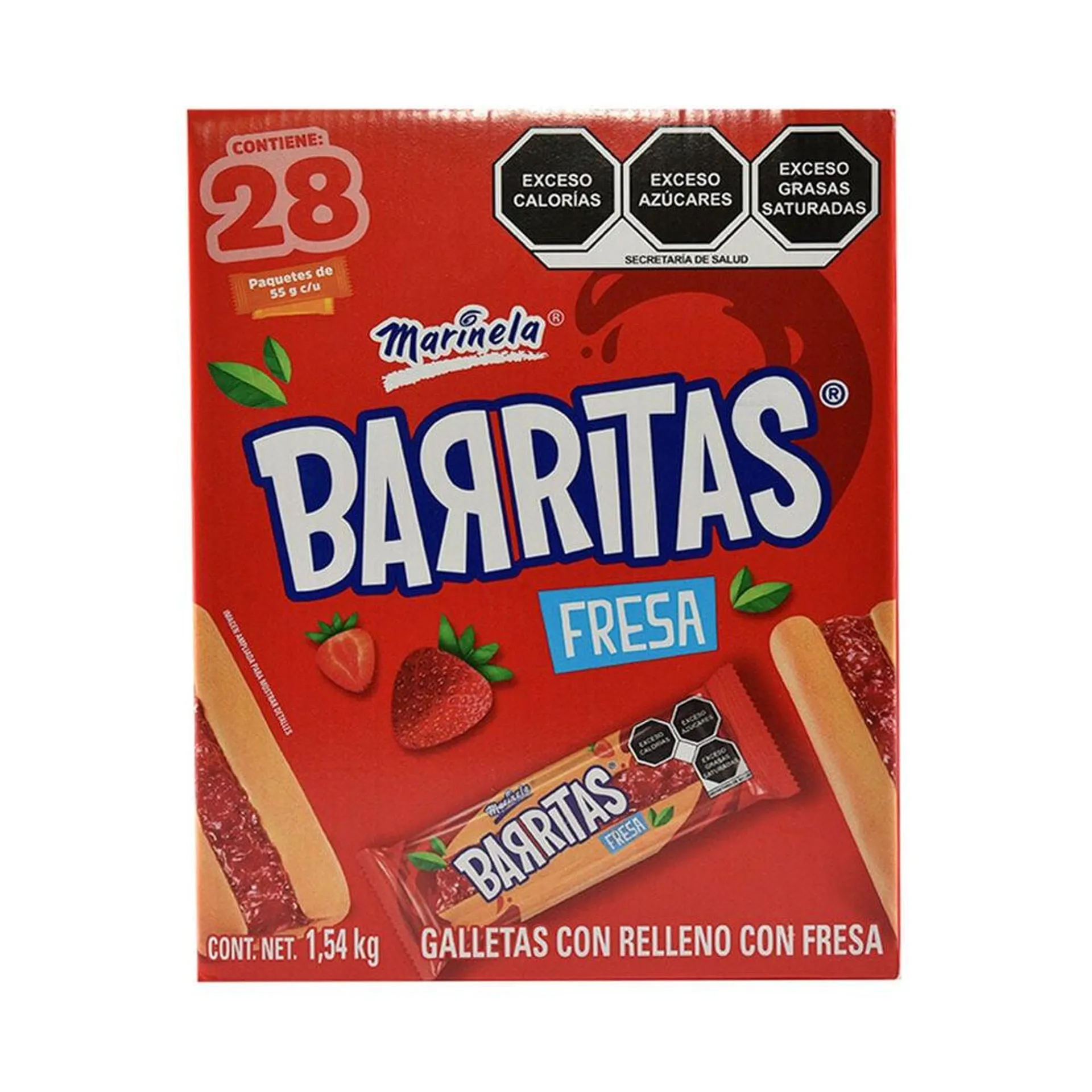 Galleta Barritas Fresa Marinela 28/55 g