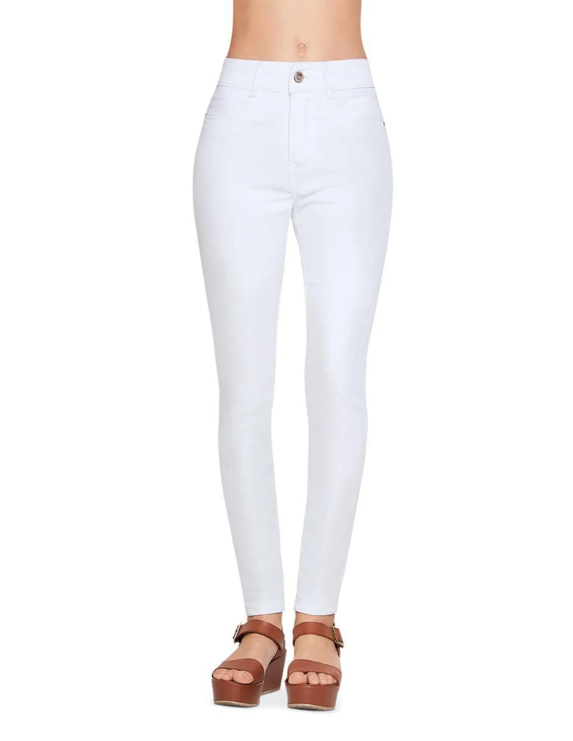 Jeans skinny Devendi corte cintura para mujer