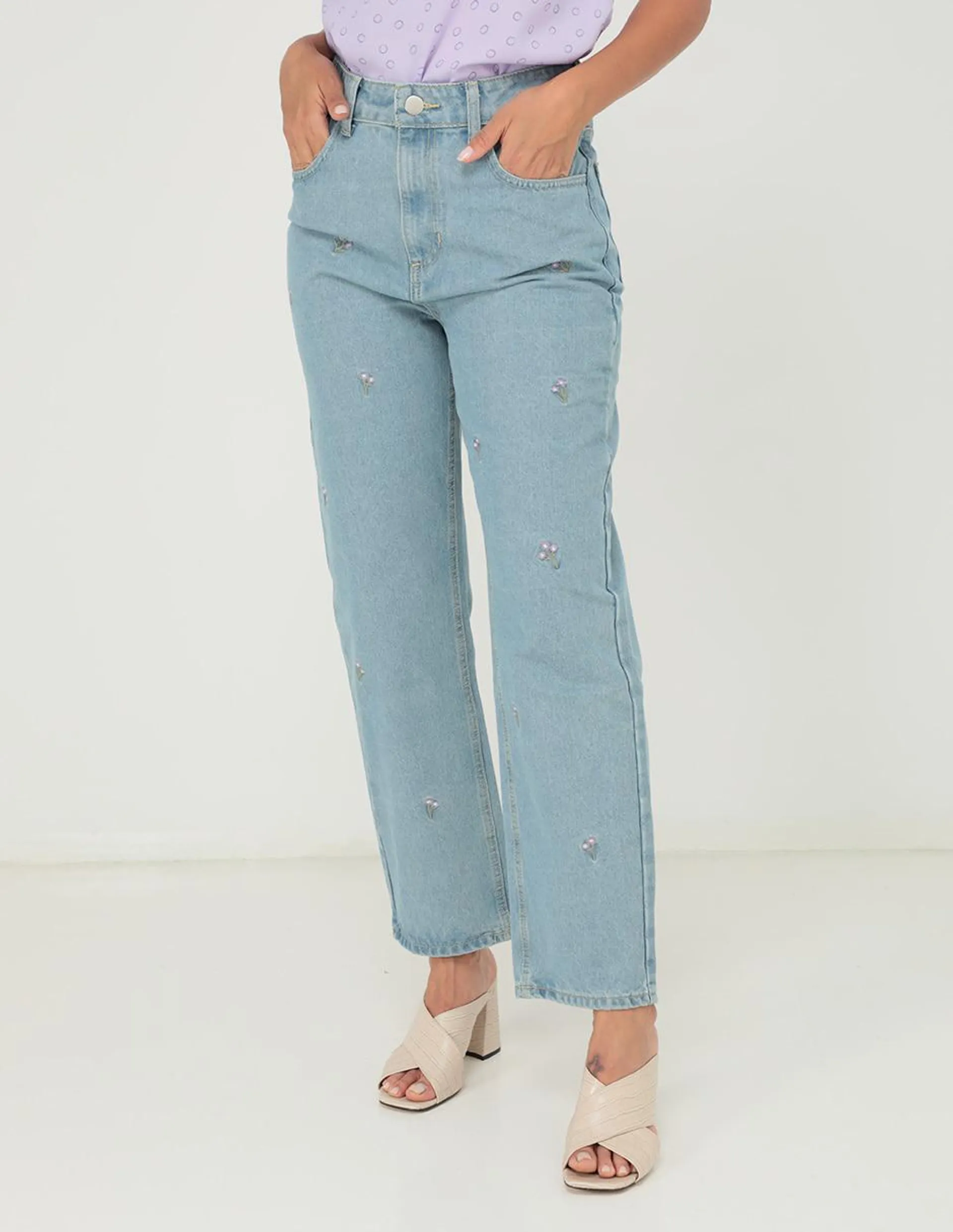 Jeans straight Weekend corte cintura alta para mujer