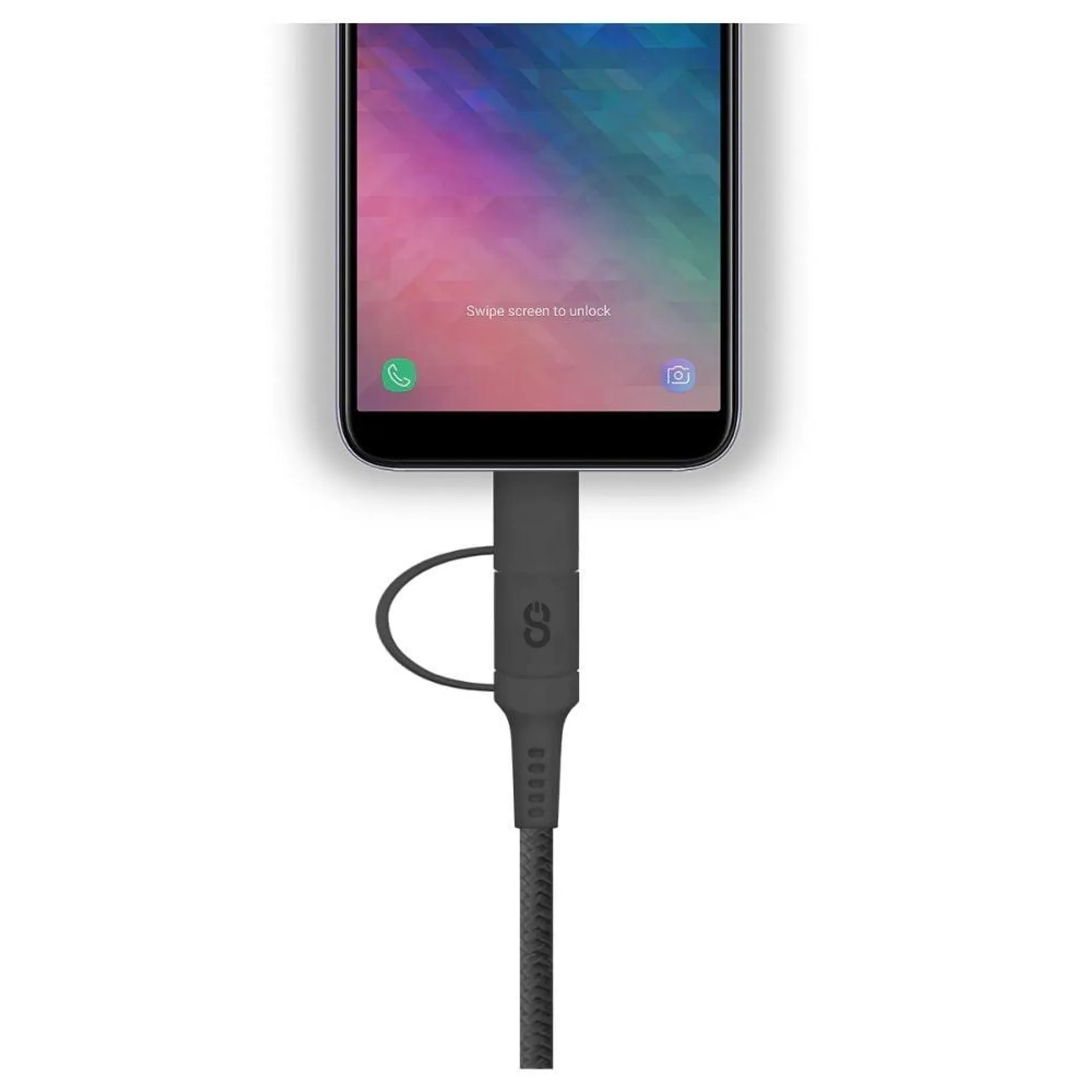 LOGiiX Cable Multiconector 2 en 1 USB-A a USB-C/microUSB - Negro