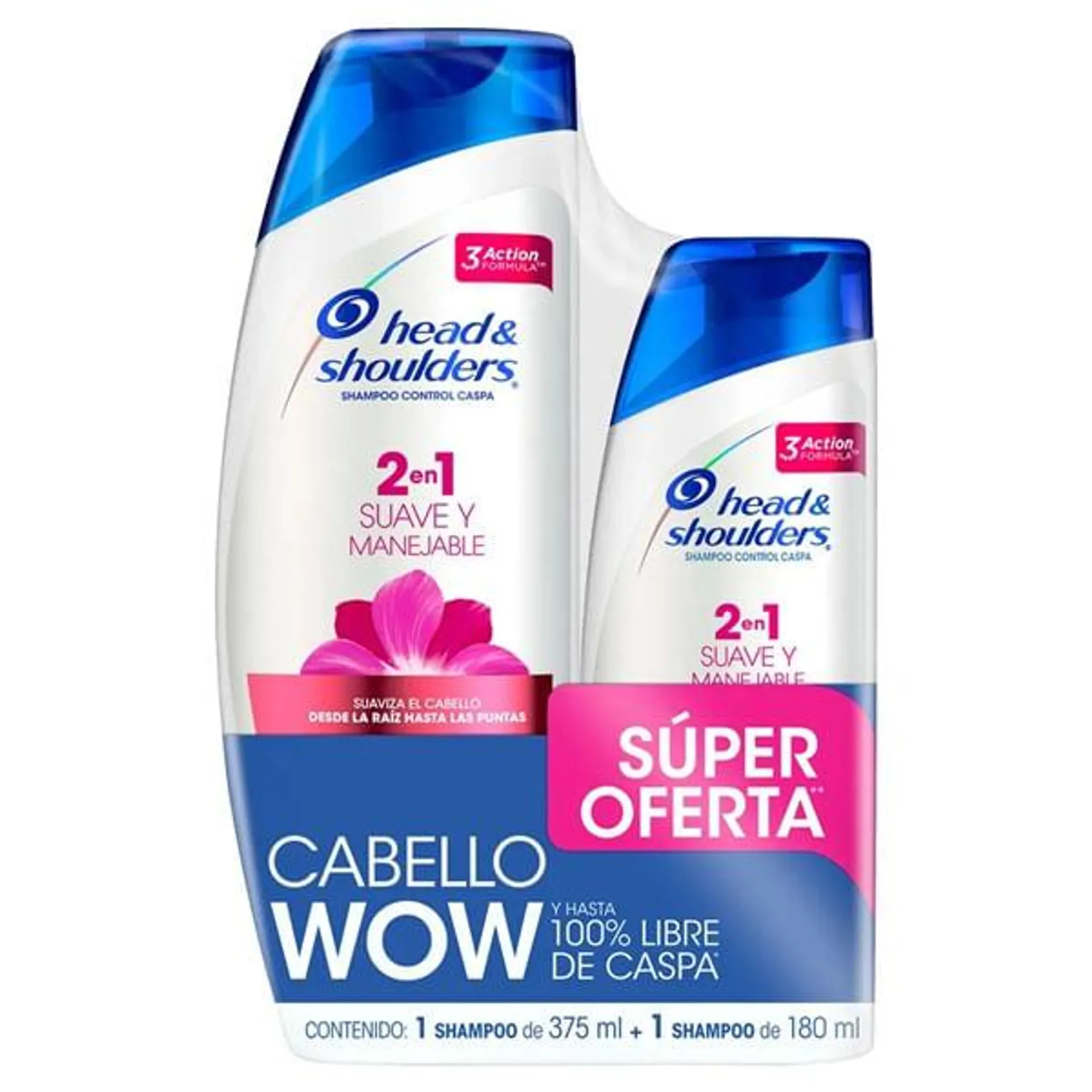 Shampoo H&S Suave Manejable 650 ml mas Shampoo 180 ml