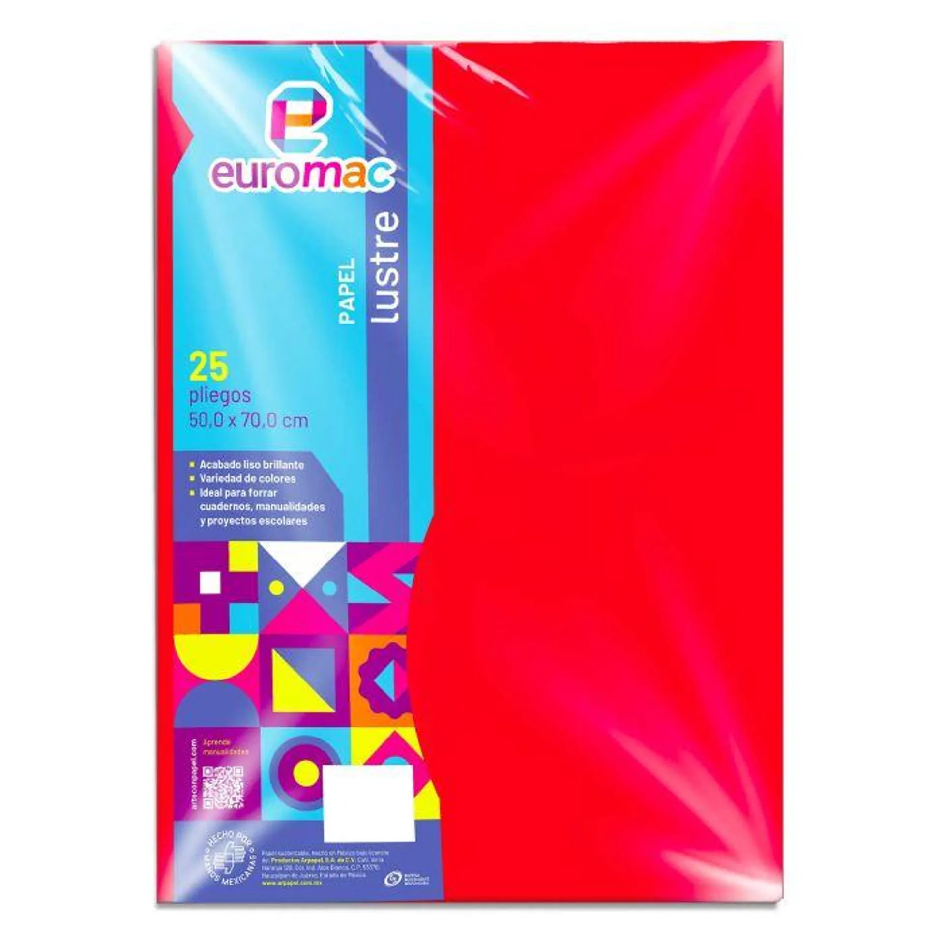 Papel Lustre Euromac 50 x 70 cm. 65 g.