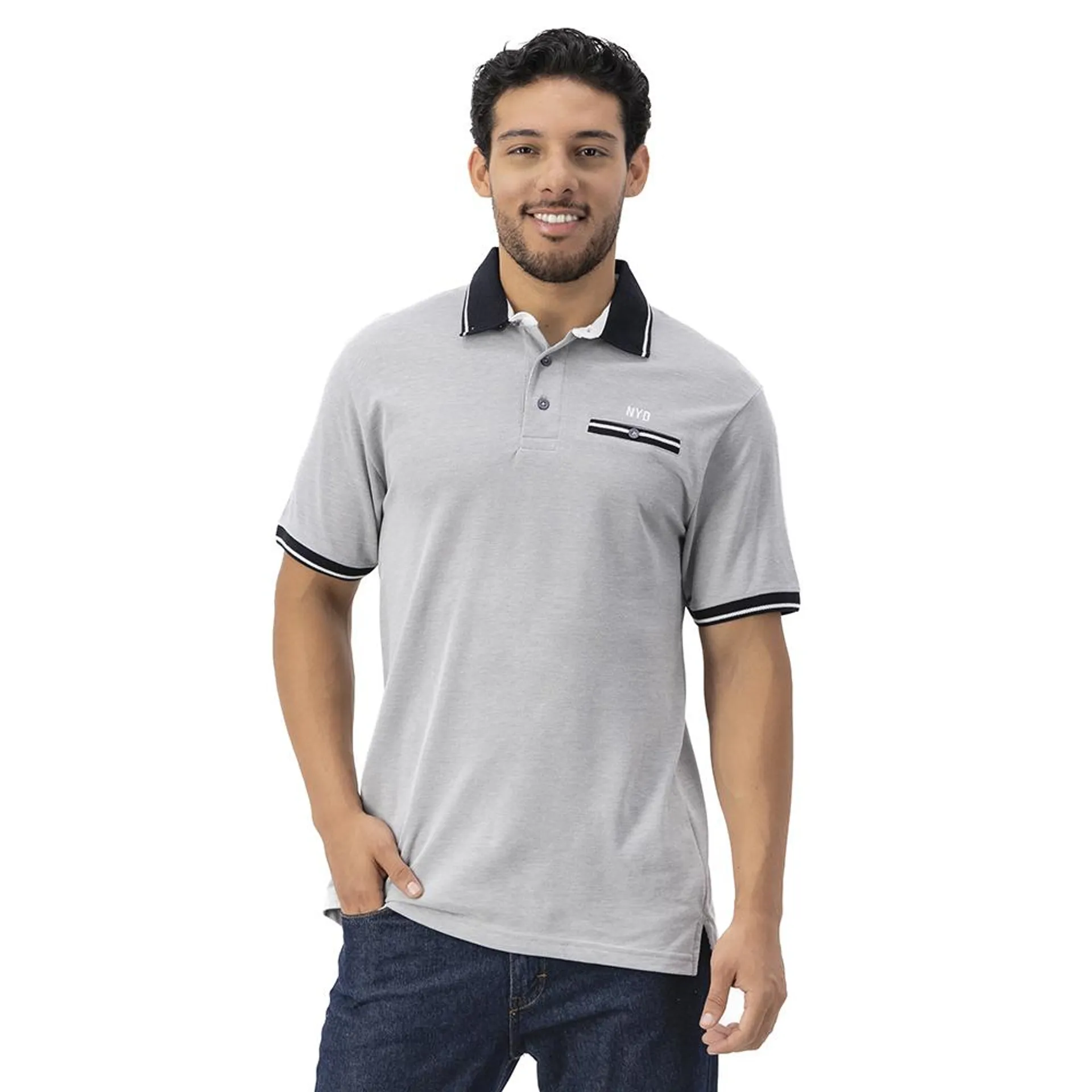 Playera Tipo Polo Hummo Hombre Botón En Pecho