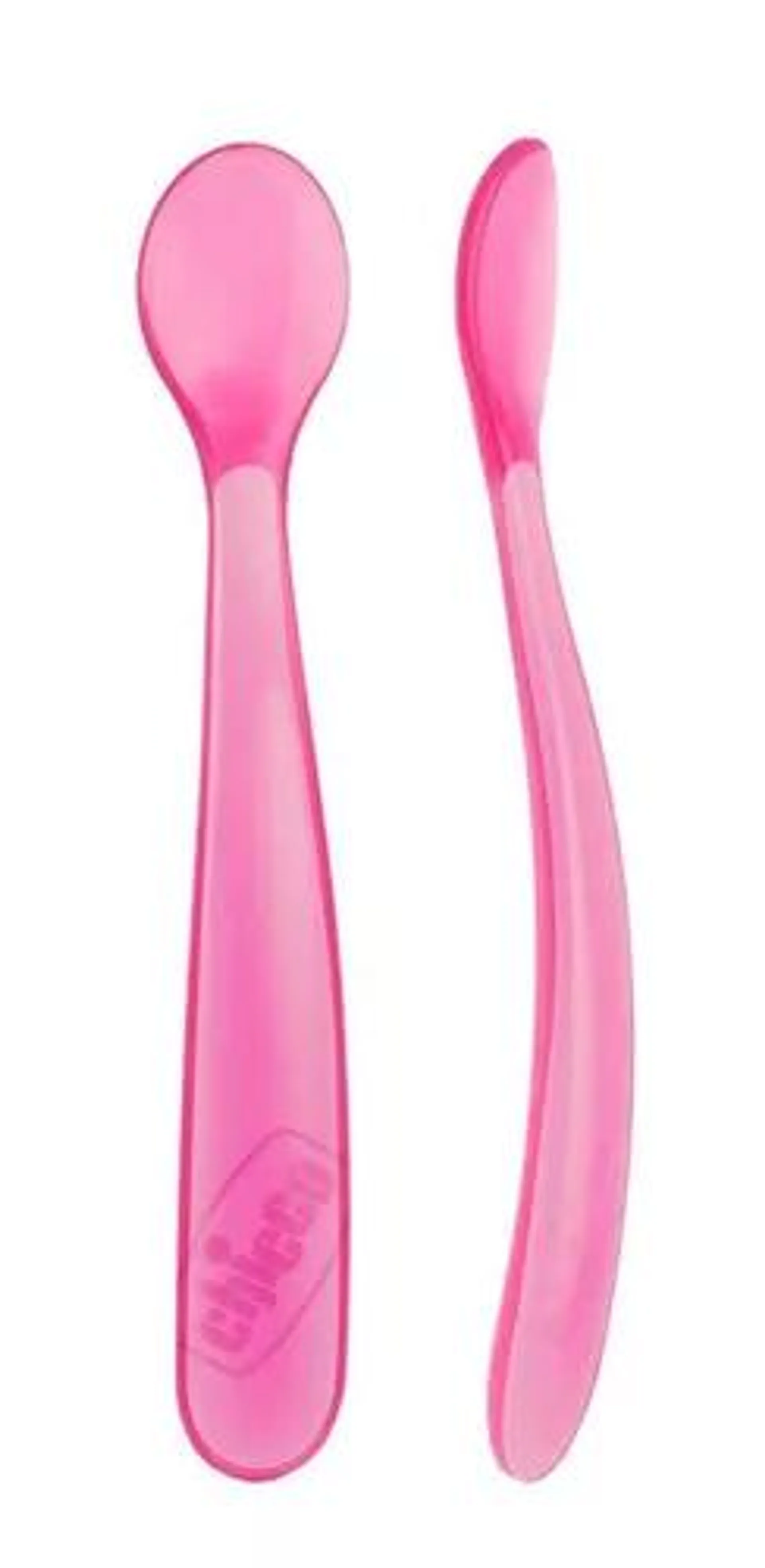 Chicco Set De 2 Cucharas De Silicón Libre De Bpa Color Rosa