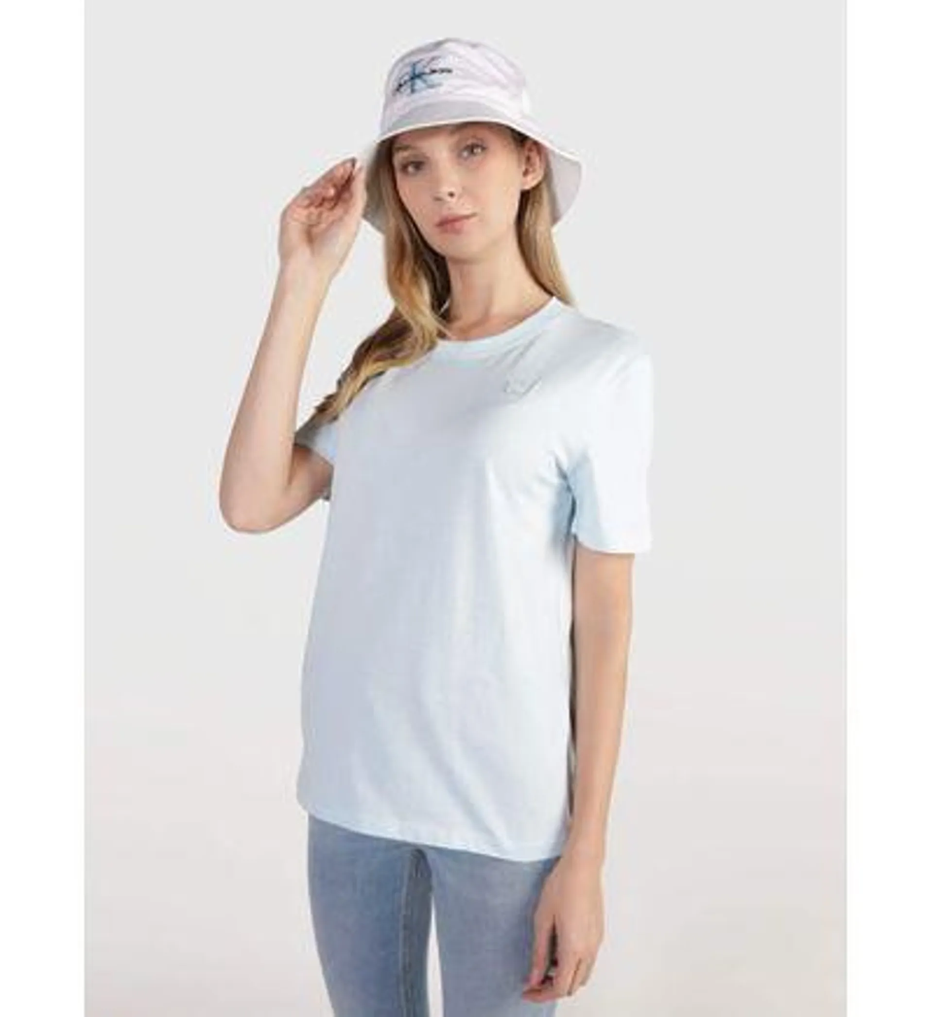 Playera Calvin Klein Monograma Mujer Azul