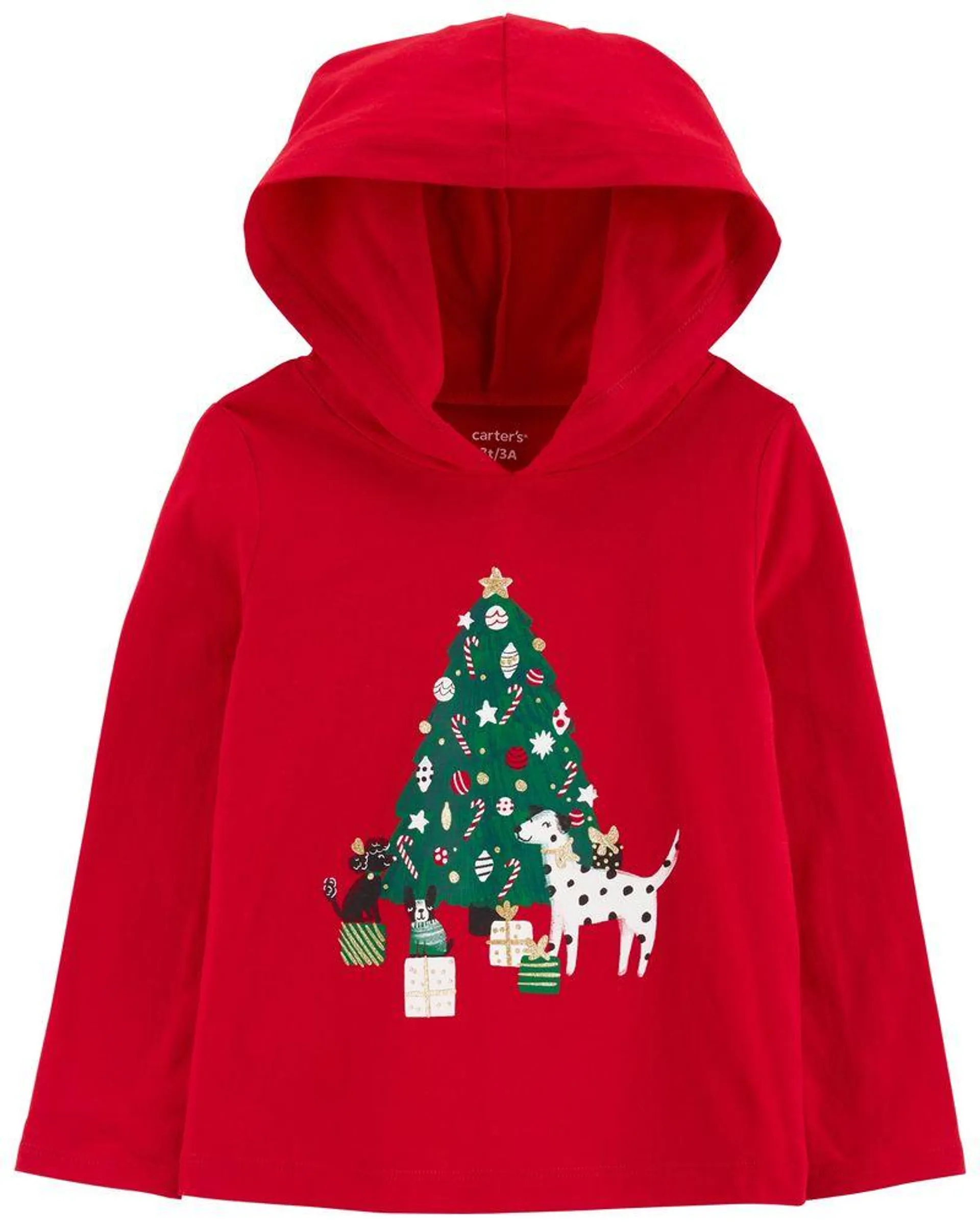 Playera Con Capucha De Árbol De Navidad Carter's