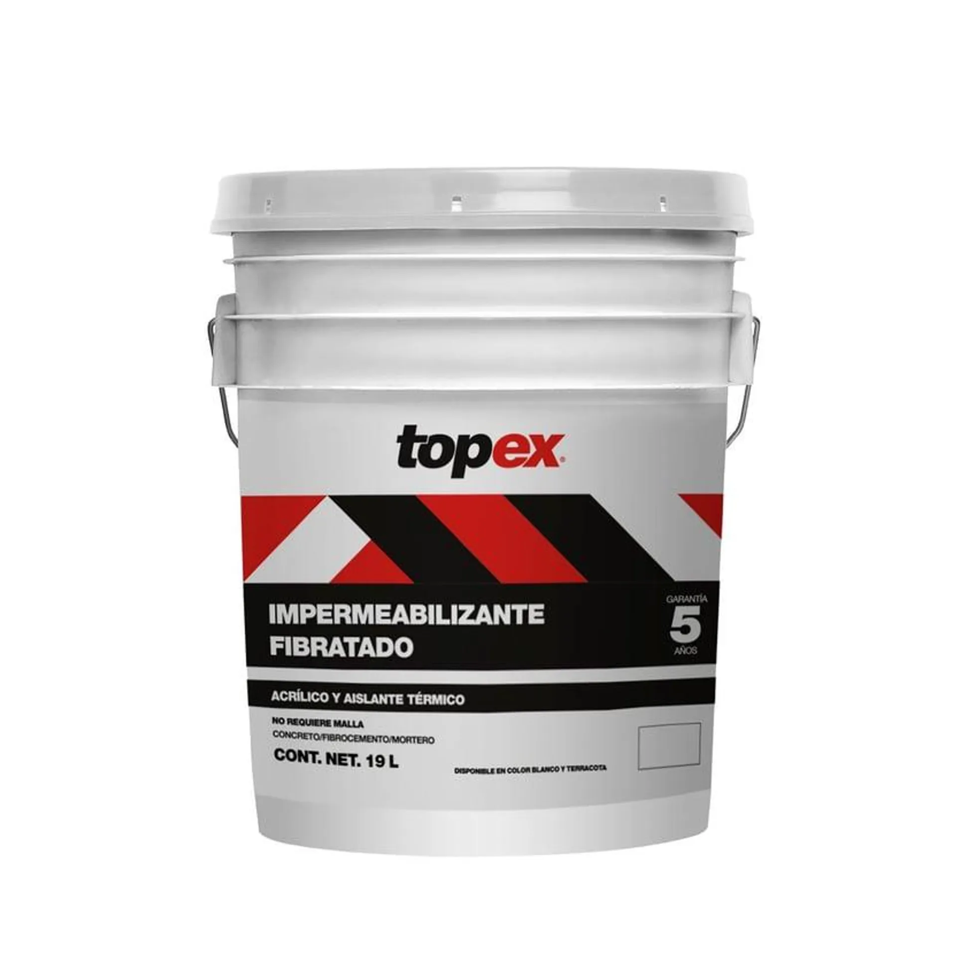 Impermeabilizante Topex Fibratado 5 Años Blanco 19 L