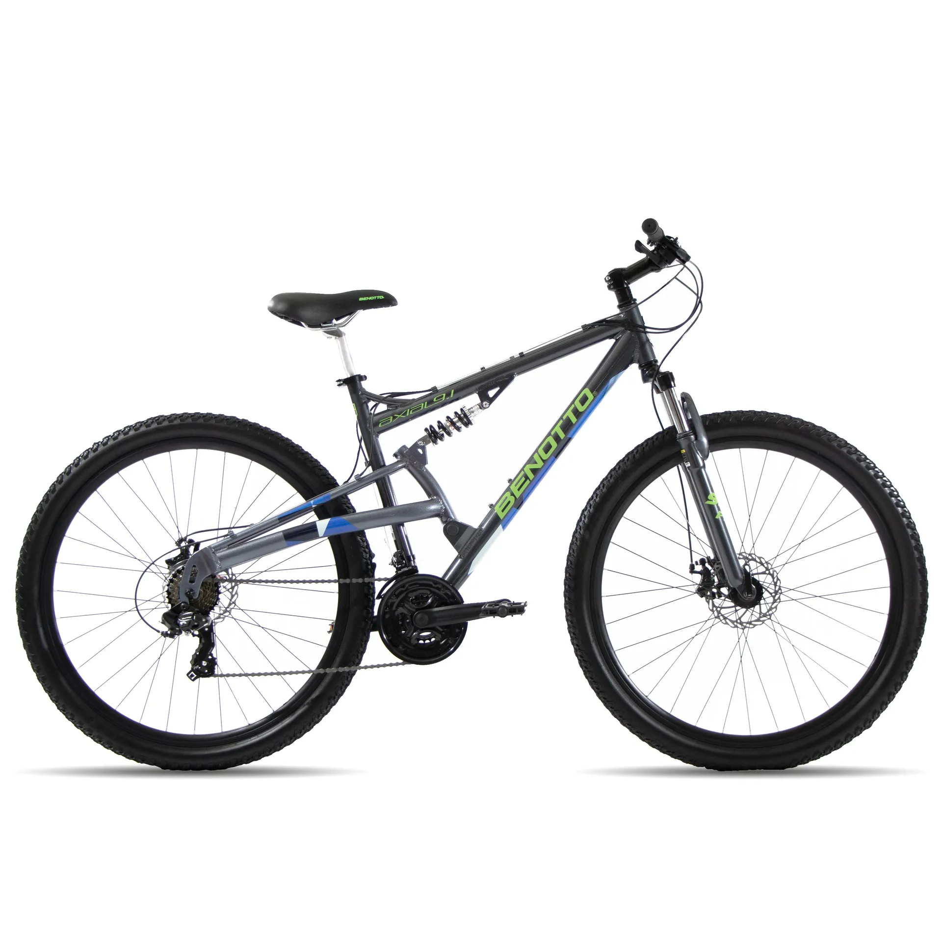 Bicicleta BENOTTO Montaña AXIAL 9.1 R29 21V. Hombre DS Frenos Doble Disco Mecanico Aluminio Gris/Azul Talla:UN