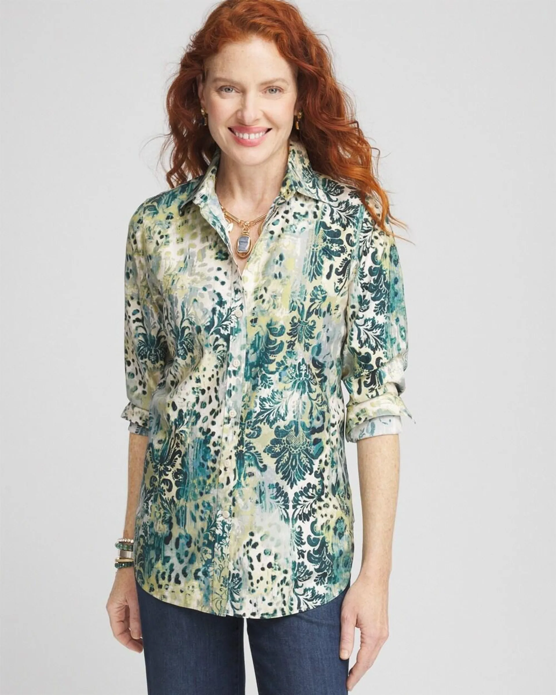 No Iron\u2122 Mixed Animal Print Shirt