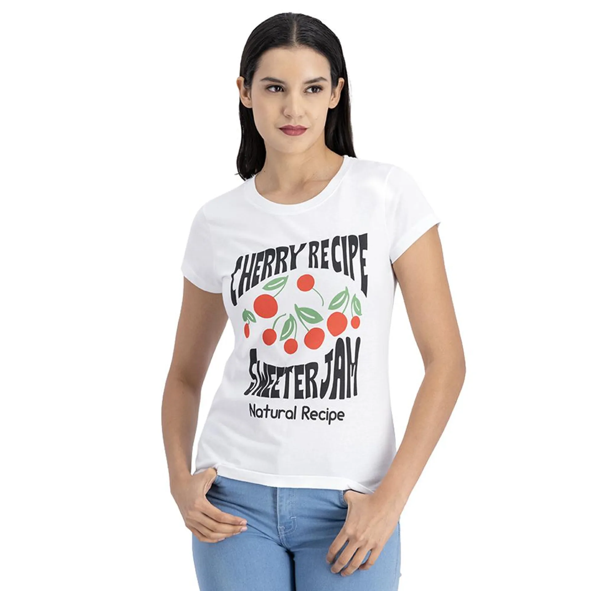 Playera Mujer Estampado Cherry