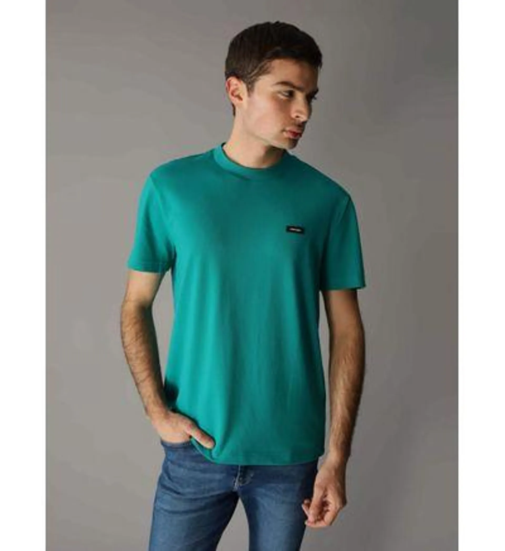 Playera Calvin Klein Logo Hombre Azul