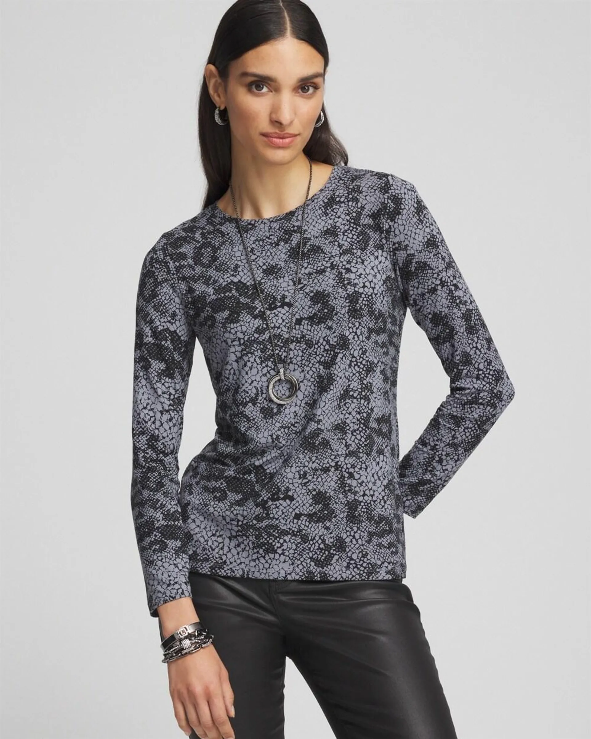 Touch of Cool\u2122 Snake Print Layering Tee