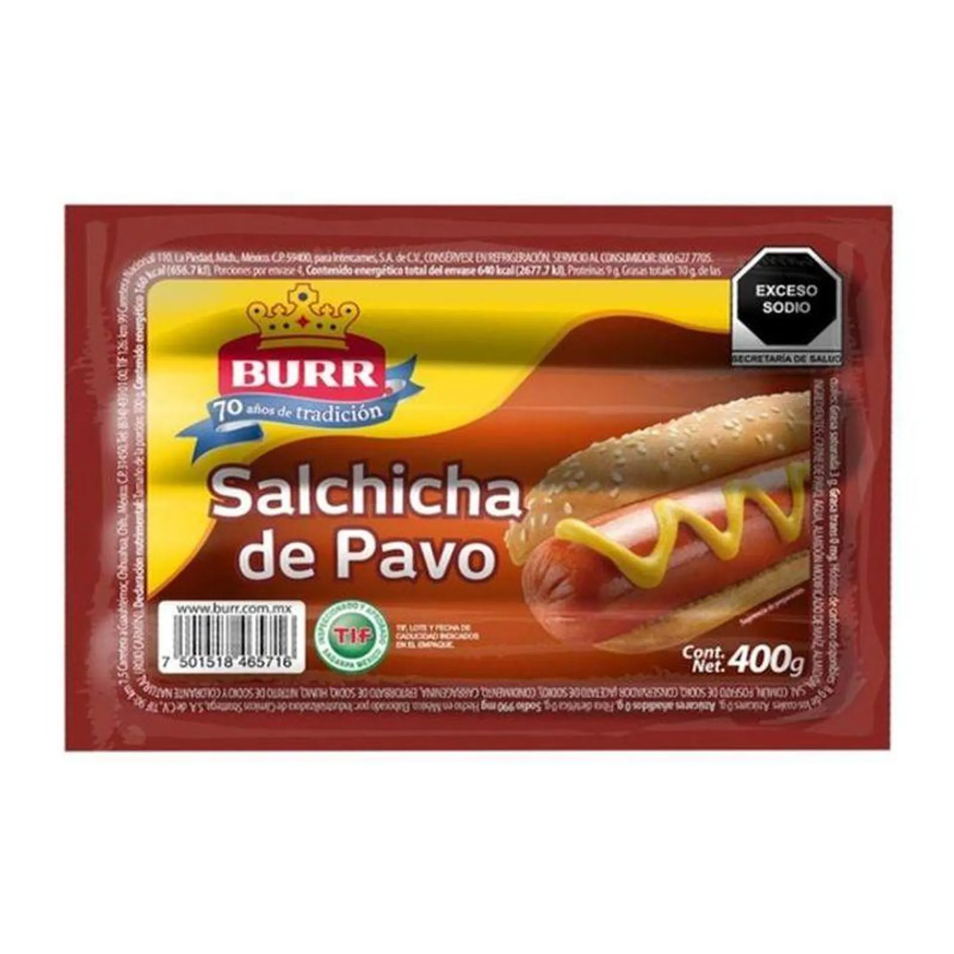 Burr Salchicha de Pavo 400 g