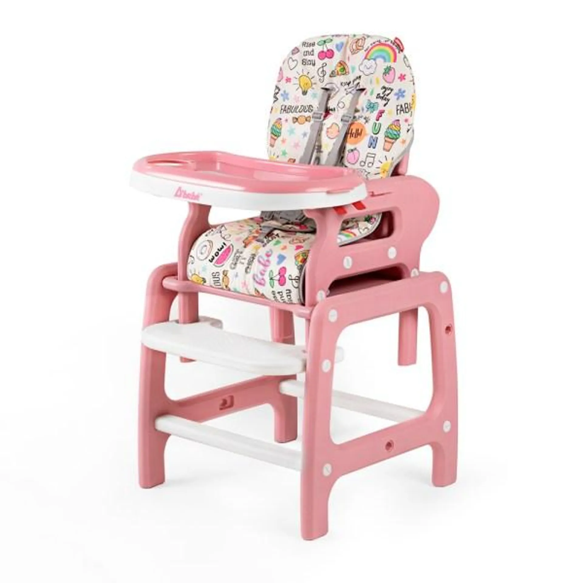 Silla Alta Multiconfort 2 en 1 Rosa