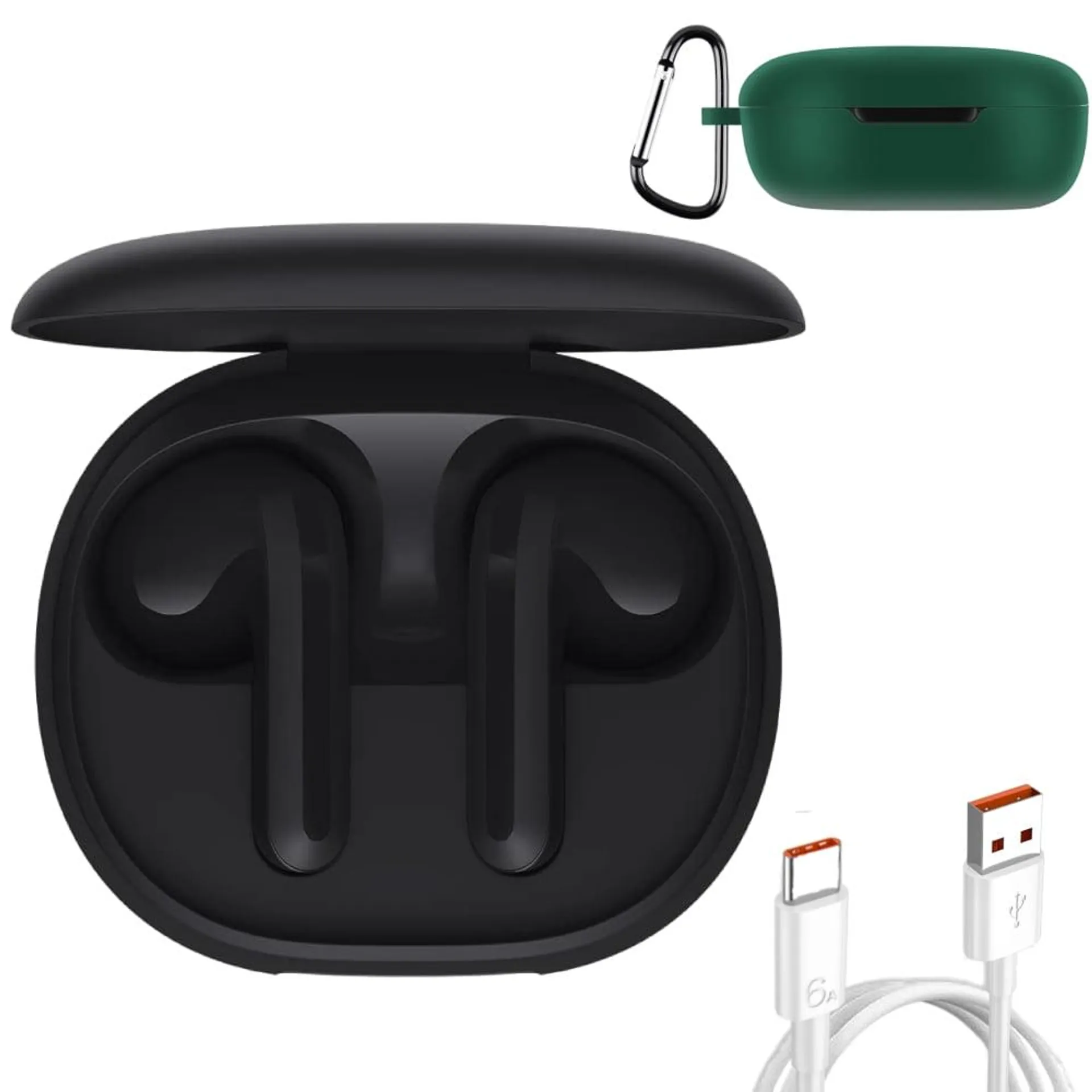 AUDIFONOS REDMI MI TRUE WIRELESS XIAOMI BUDS 4 LITE TWS Xiaomi Nergo y Funda Protectora de Silicona y Cable USB tipo C de carga rápida