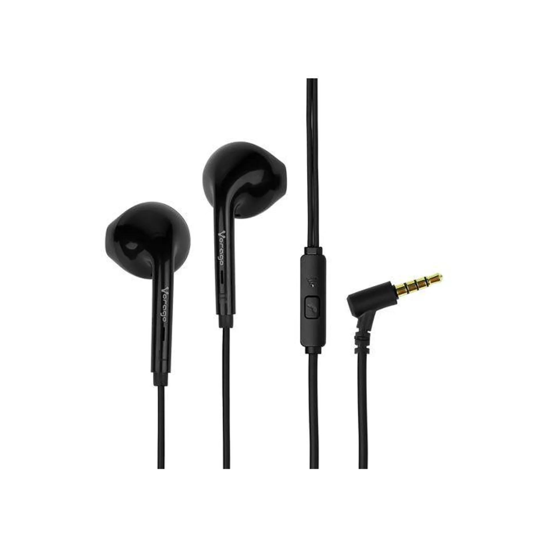 Audifonos Vorago Alambrico 3.5Mm Con Microfono 20Hz 1.20M Negro Ep-201-V2-Bk