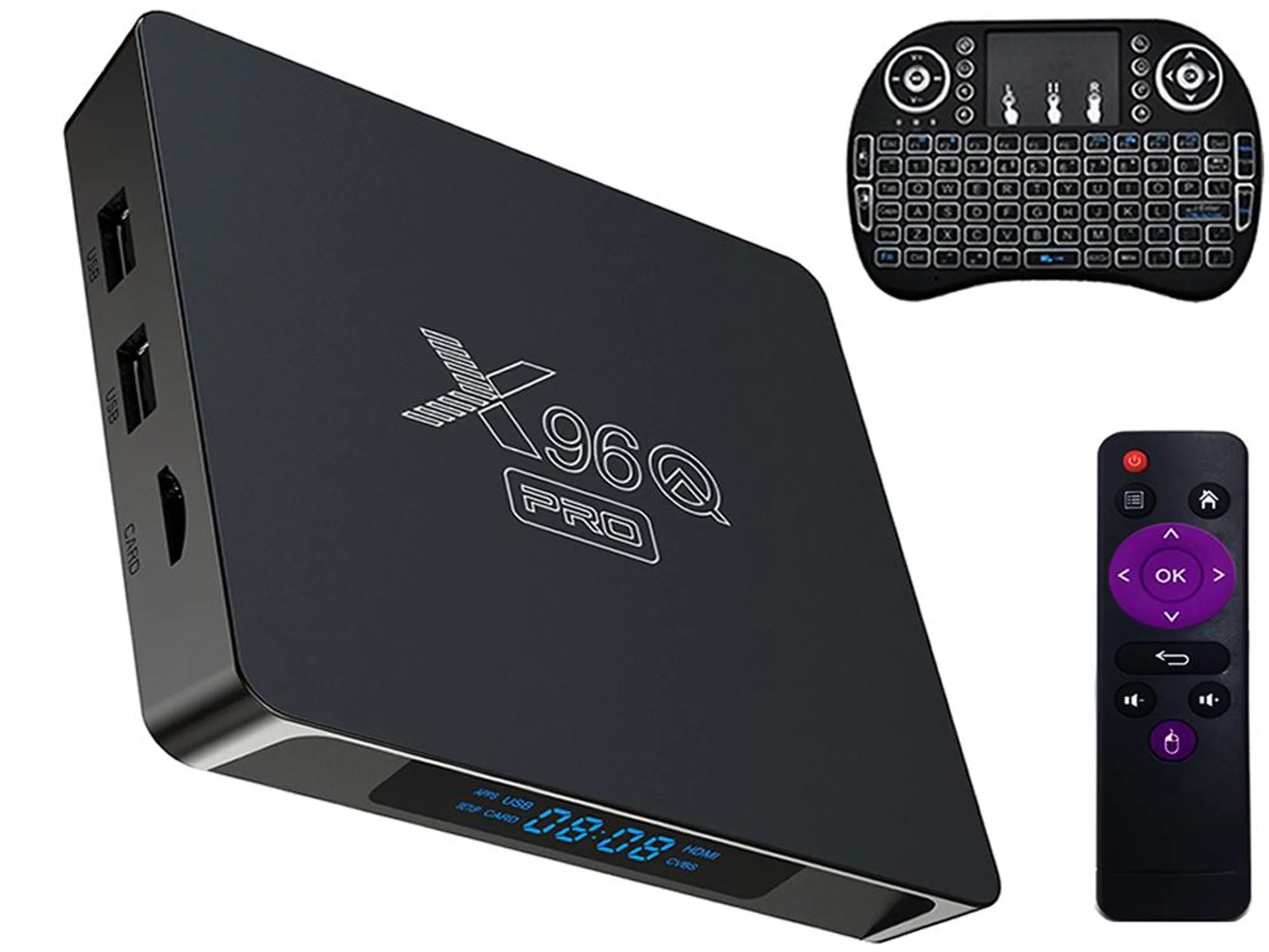 TV Box Smart 4K Android 10, 8 GB Almacenamiento 1gb Ram Teclado, x96Q PRO,  Convertidor a SMART TV incluye TECLADO