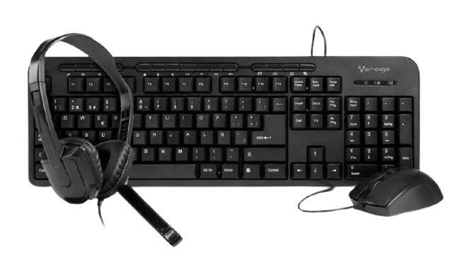 Combo Vorago Kit Teclado Y Mouse Km-107 + Diadema C/Microfono Hs-400