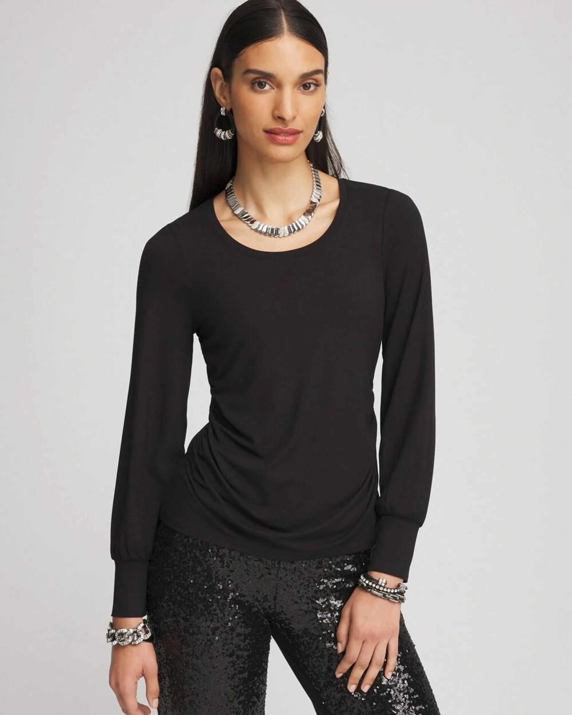 Touch of Cool\u2122 Shirred Layering Tee