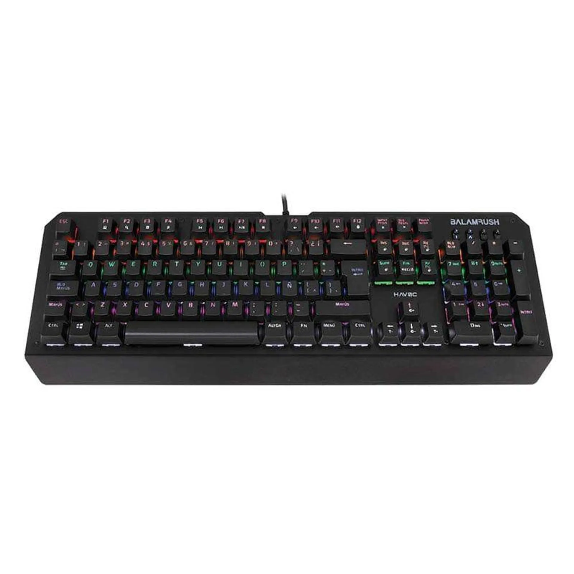 Teclado Gamer Mecánico USB RGB Havoc, Alámbrico, Negro (Español) Balam Rush BR-929660