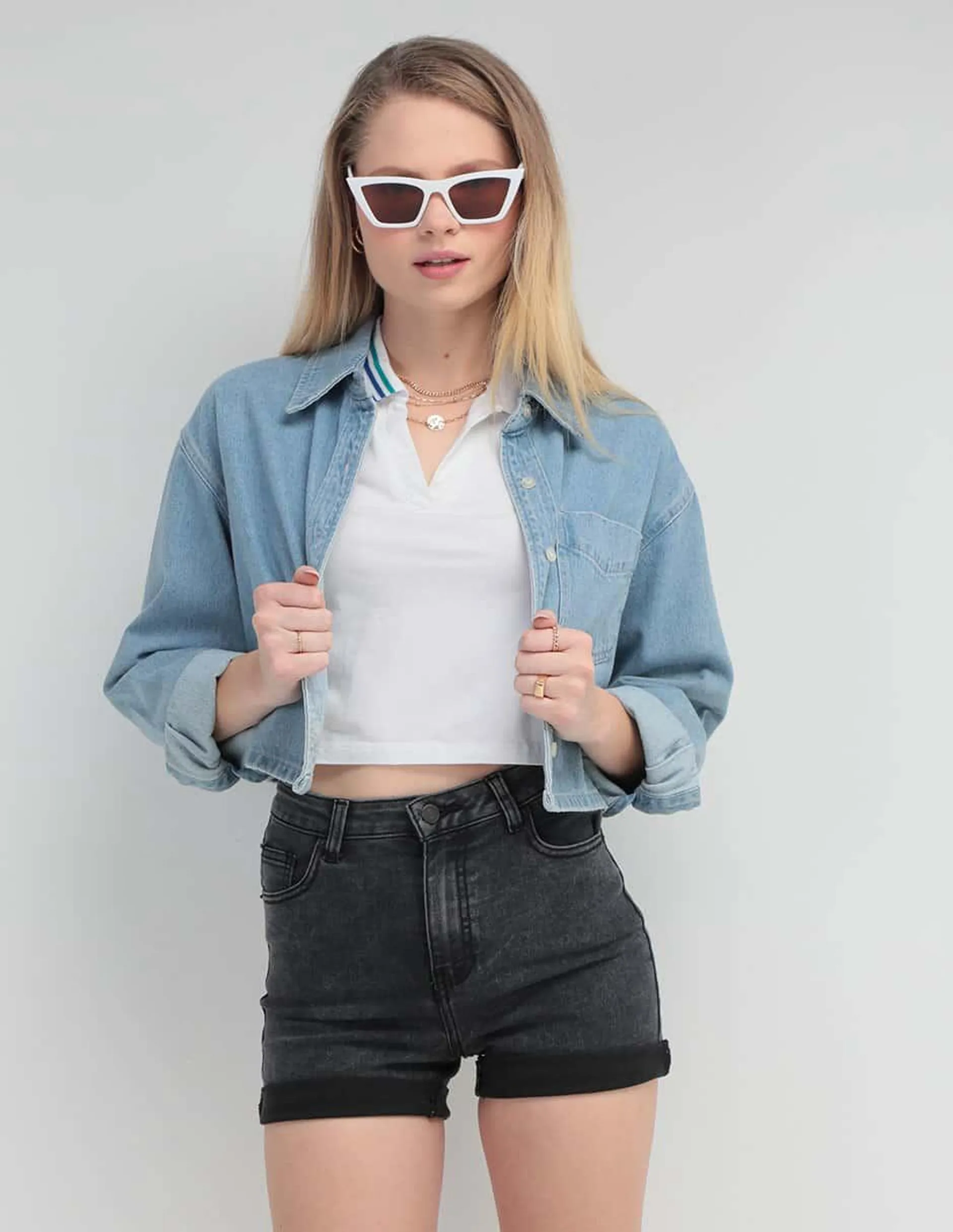 Short Aéropostale de mezclilla para mujer