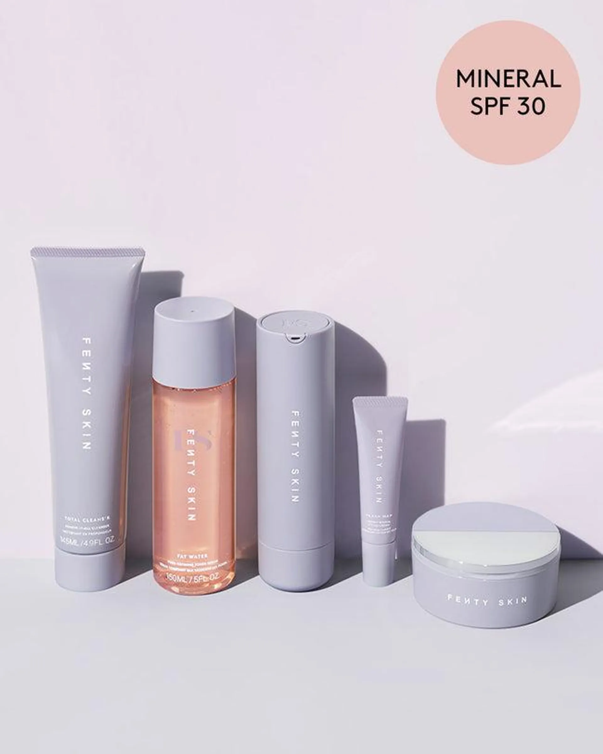 Fenty Skin Vault 5-Piece AM + PM Skincare Essentials with Mineral SPF