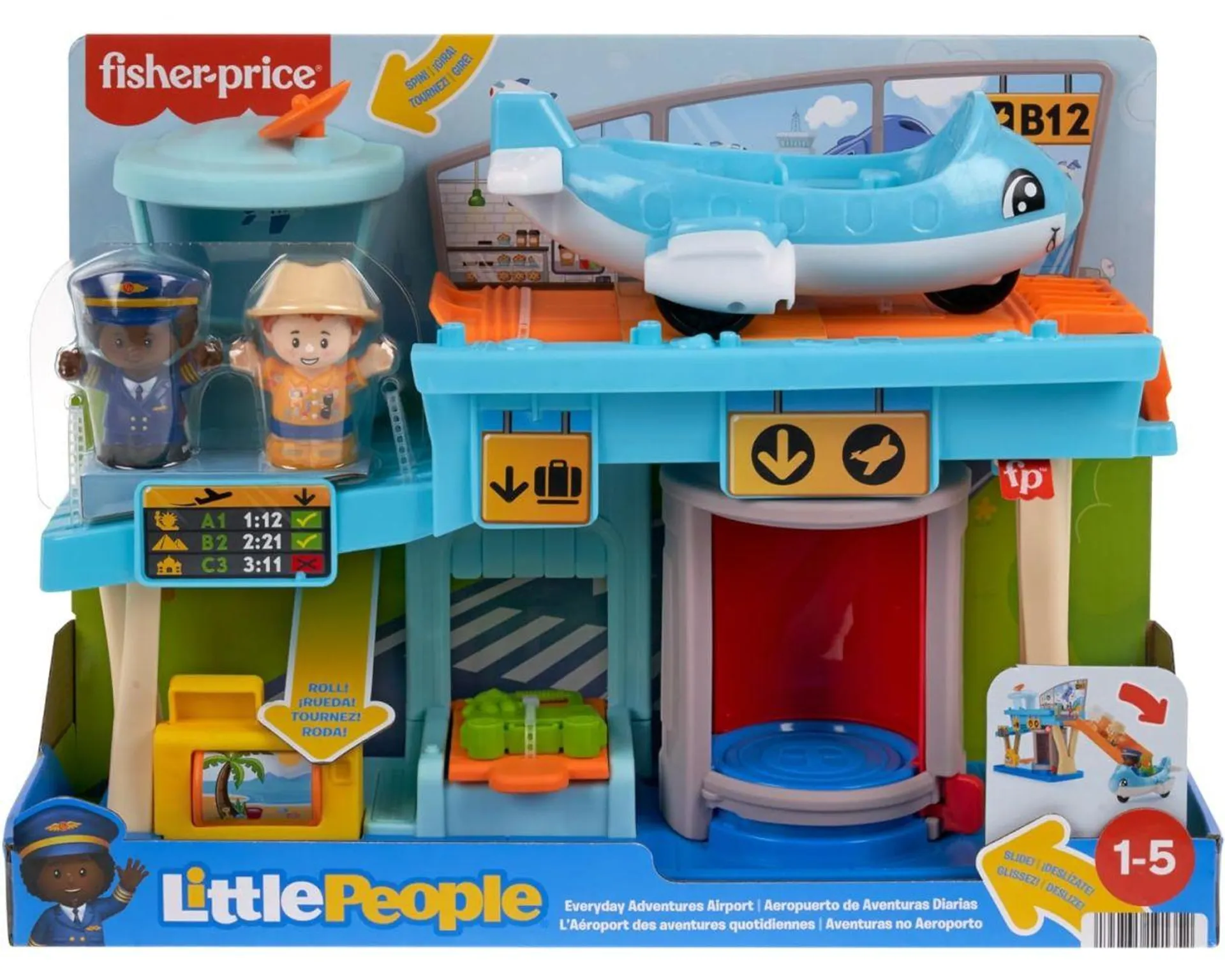 Fisher-Price Little People Aeropuerto Set de Juego con avión y Figuras HTJ26