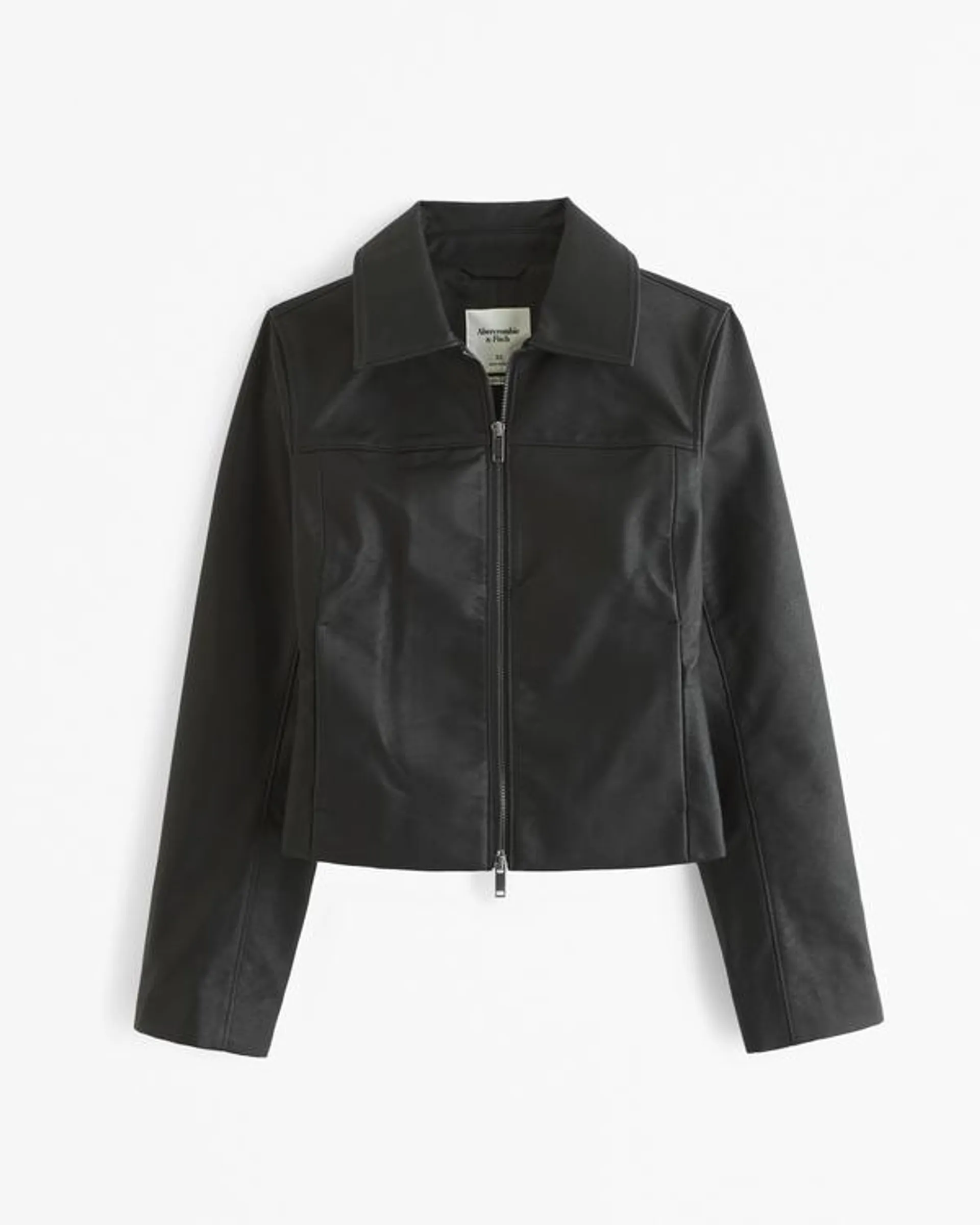 Vegan Leather Zip Jacket