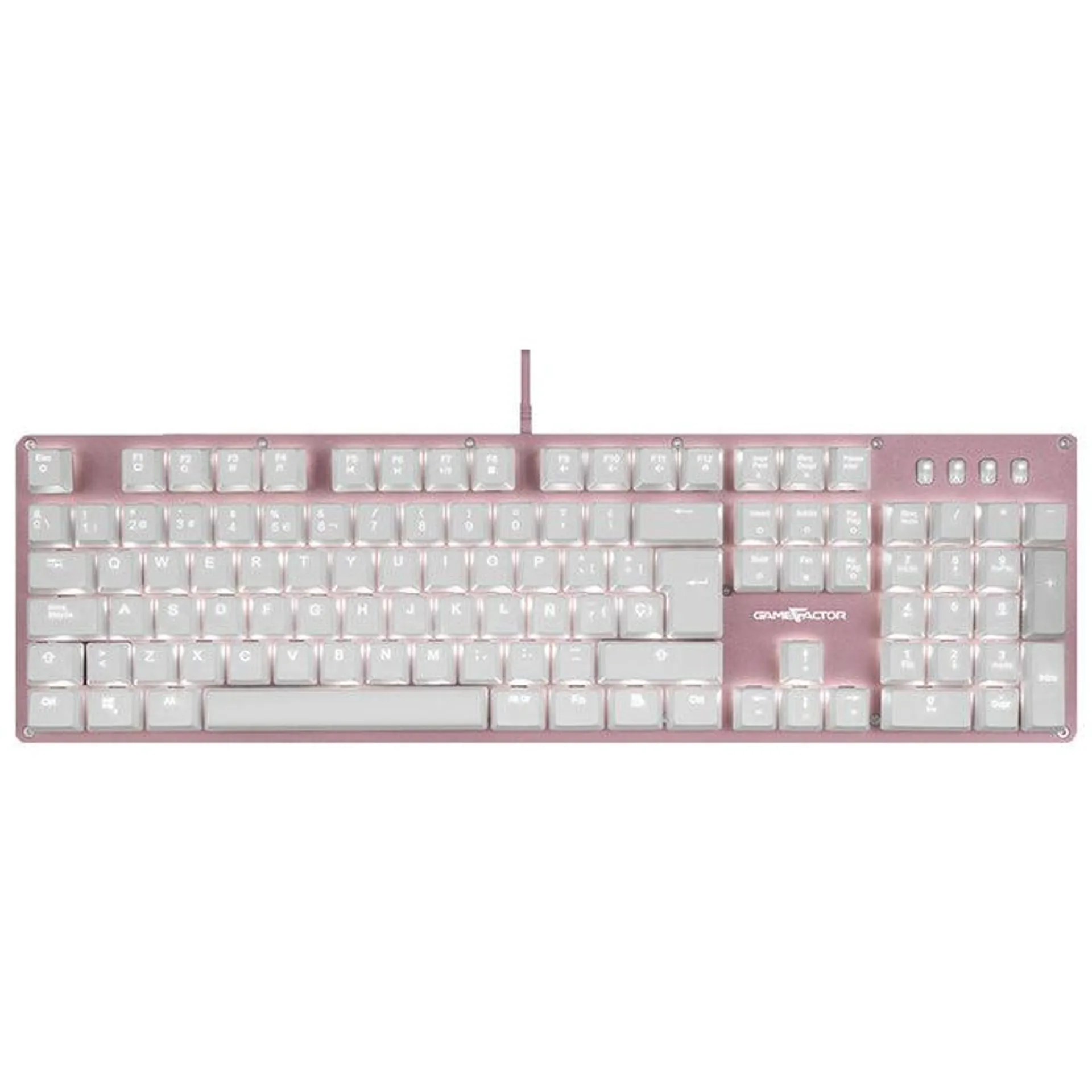 Teclado Gamer Mecanico Switch Rojo Multicolor GAME FACTOR KBG400-PK-RD Rosa