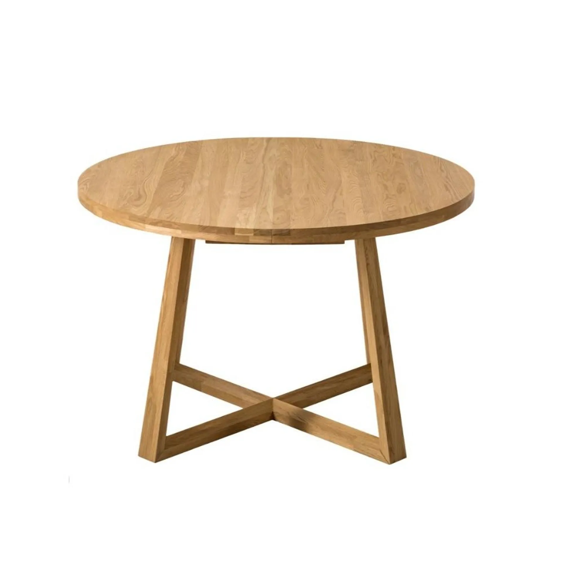 Tamesí - Mesa de comedor redonda extensible estilo moderno de madera de encino