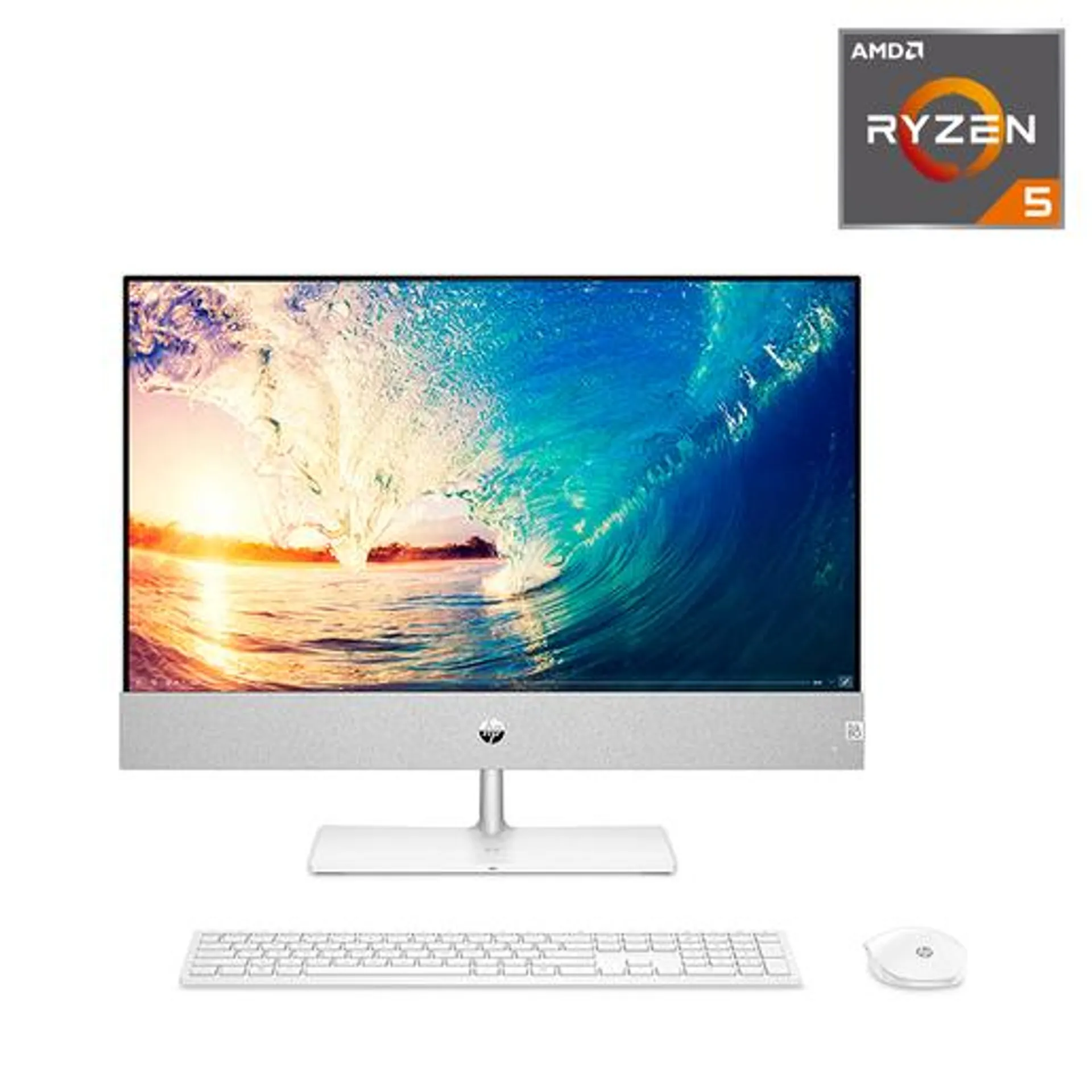 Computadora All in One Hp CA0013LA AMD Ryzen 5 FHD 23.8 pulg. 512gb SSD 8gb RAM Blanco