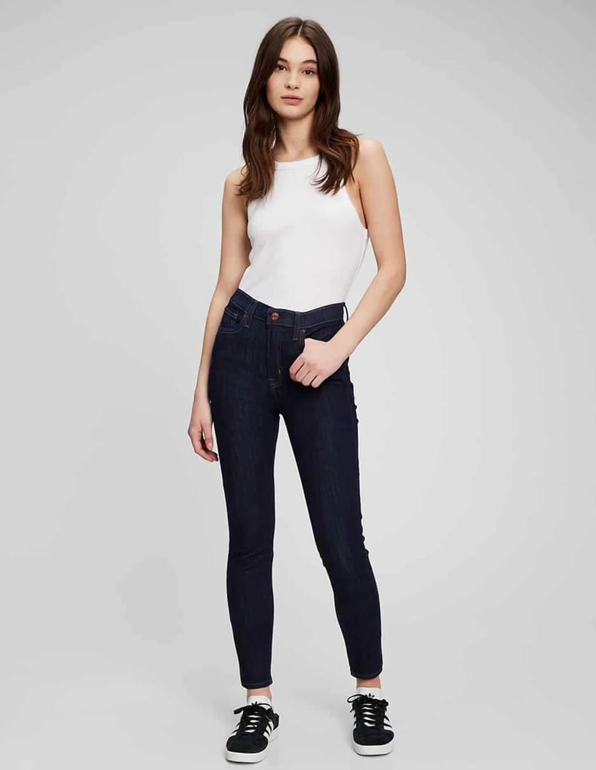 Jeans skinny corte cintura alta para mujer