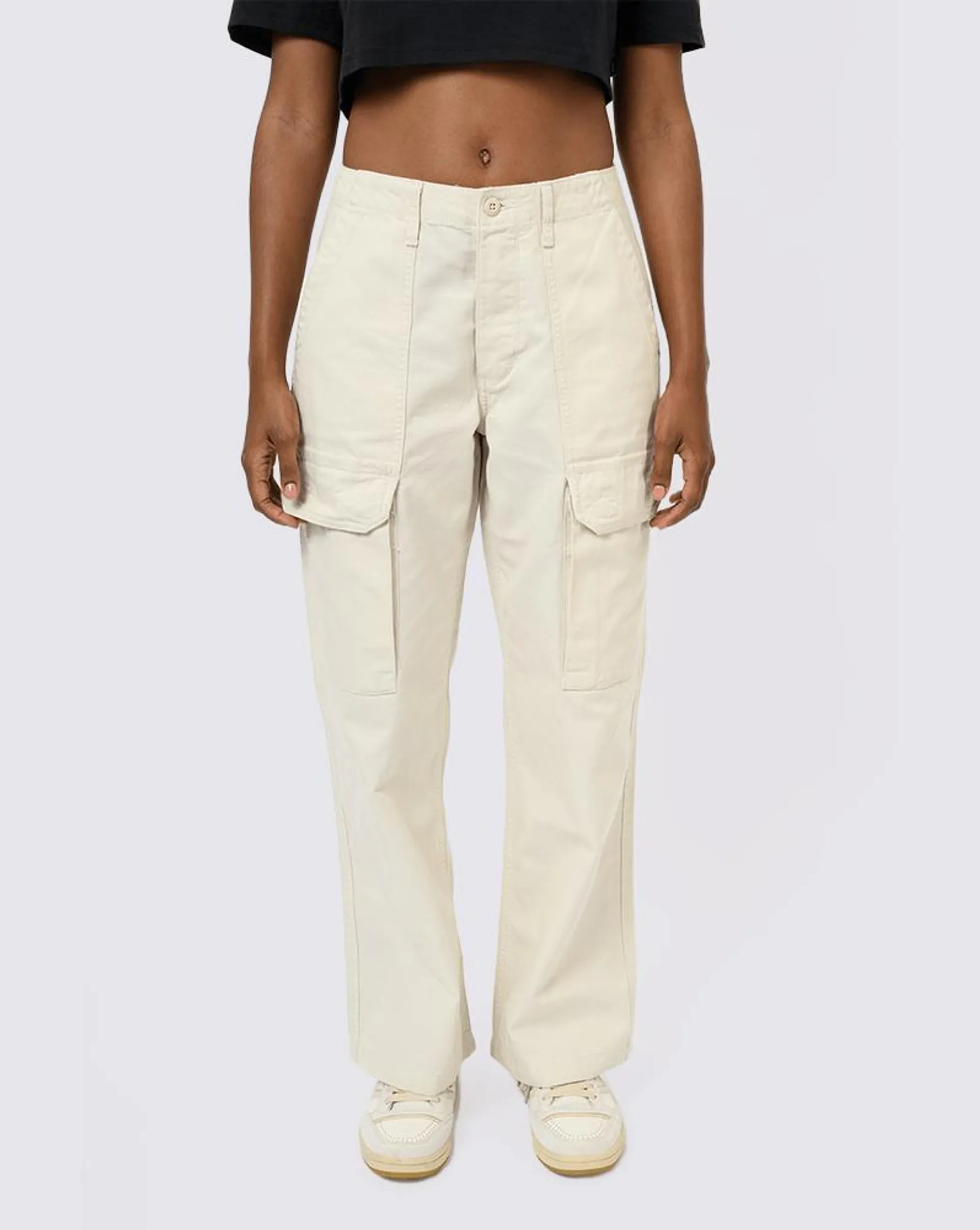 Pantalones Arroyo Wide Leg Cargo Beige