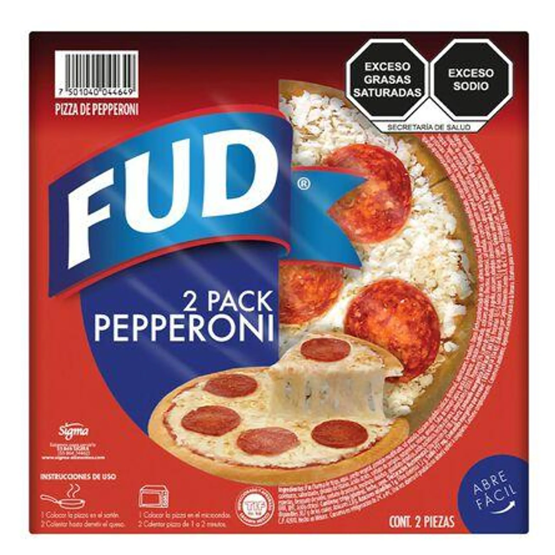 Pizza Fud de Pepperoni 2 Piezas