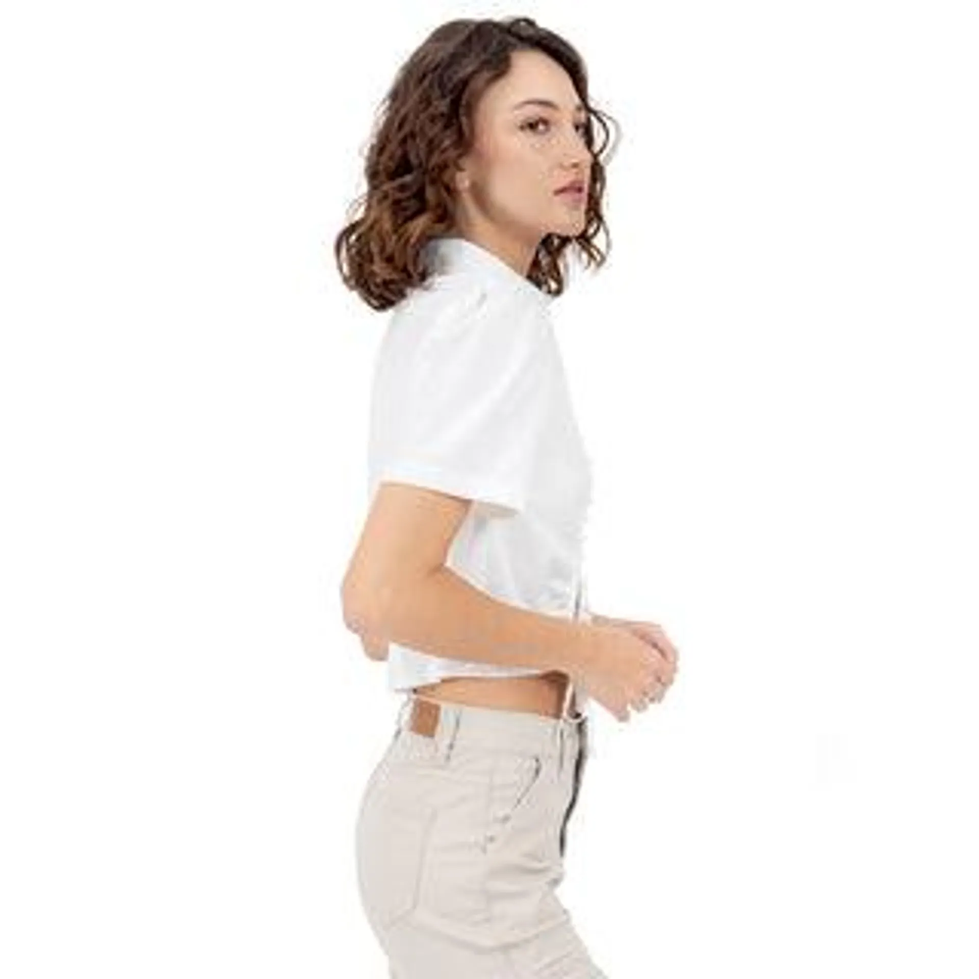 BLUSA CORTA SLEEVE CON PERLAS PARA DAMA FOREVER 21