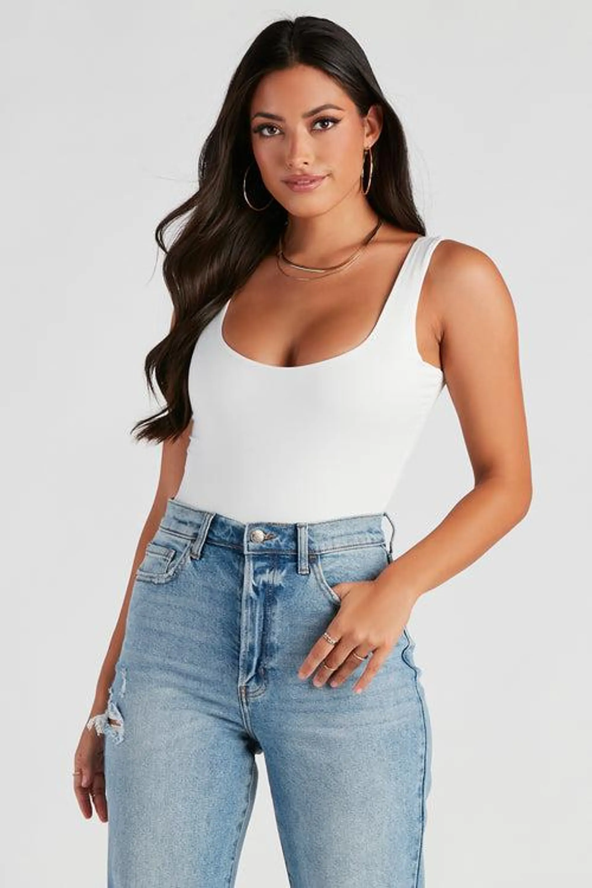 Staple Piece Scoop Neck Bodysuit