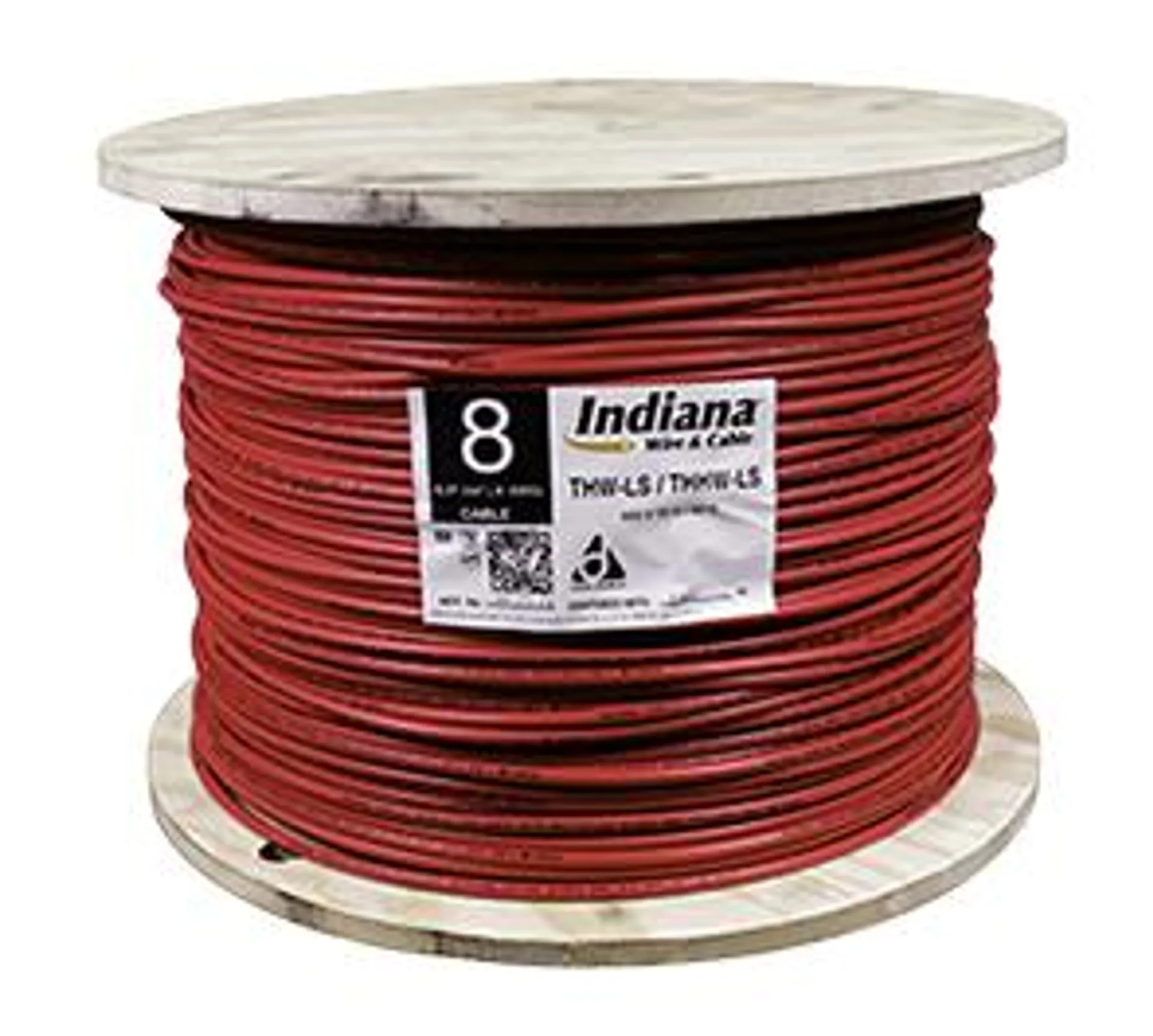 Cable de cobre 8 AWG rojo, tipo THW-LS/THHW-LS 600V 75°C/90°C Deslizable, Antiflama, 1m, INDIANA SLLU18