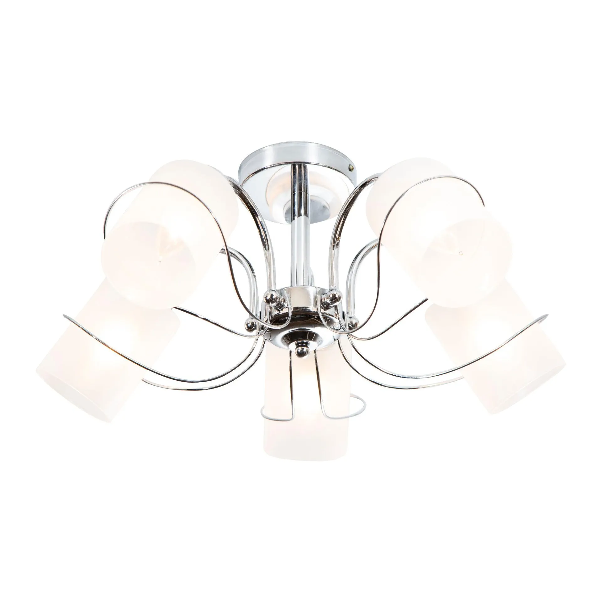 Lámpara Techo Cromo Vidrio Claro Modern Luxe E27 40W 5 Luces